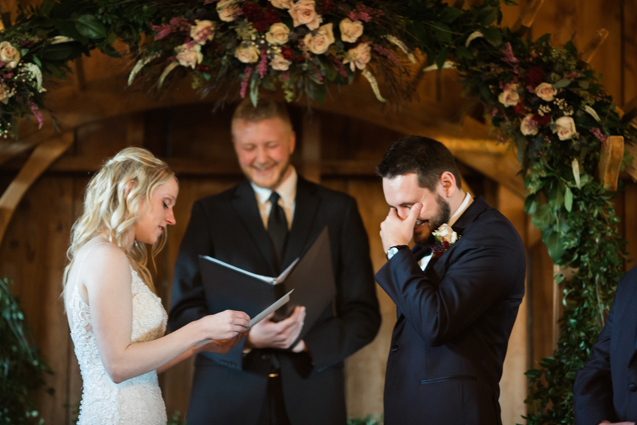 Groom crying during vows | Megan Montalvo Photography 