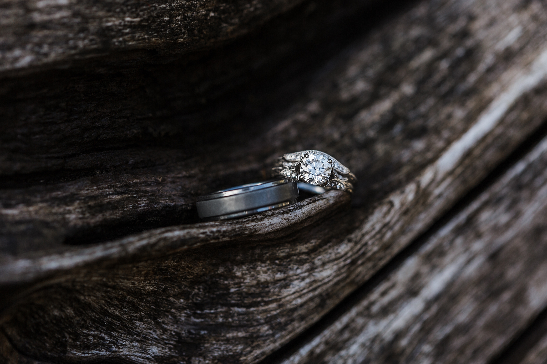 Bride and groom wedding rings | Megan Montalvo Photography