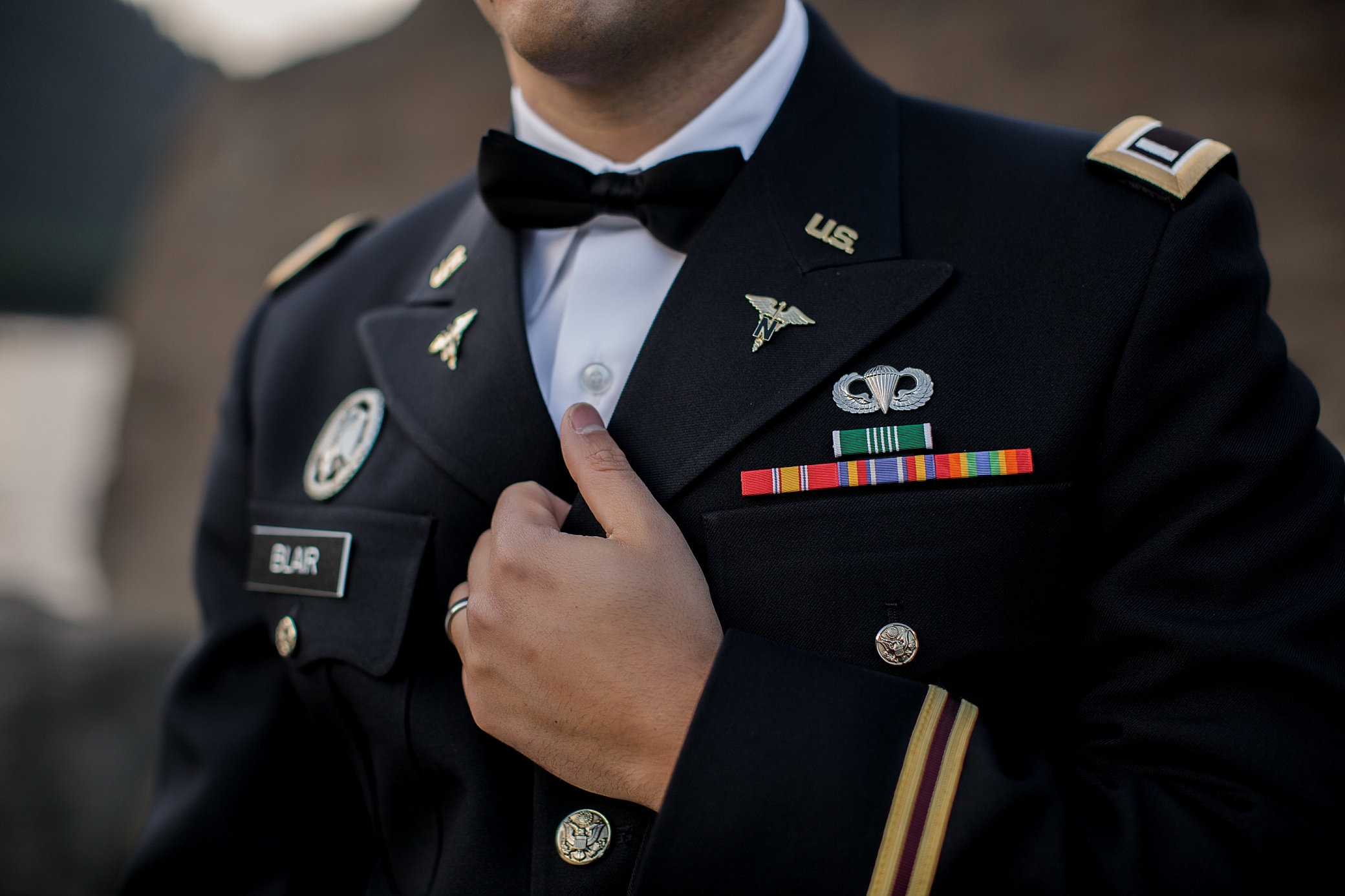 Groom in military uniform for elopement | Megan Montalvo Photography 