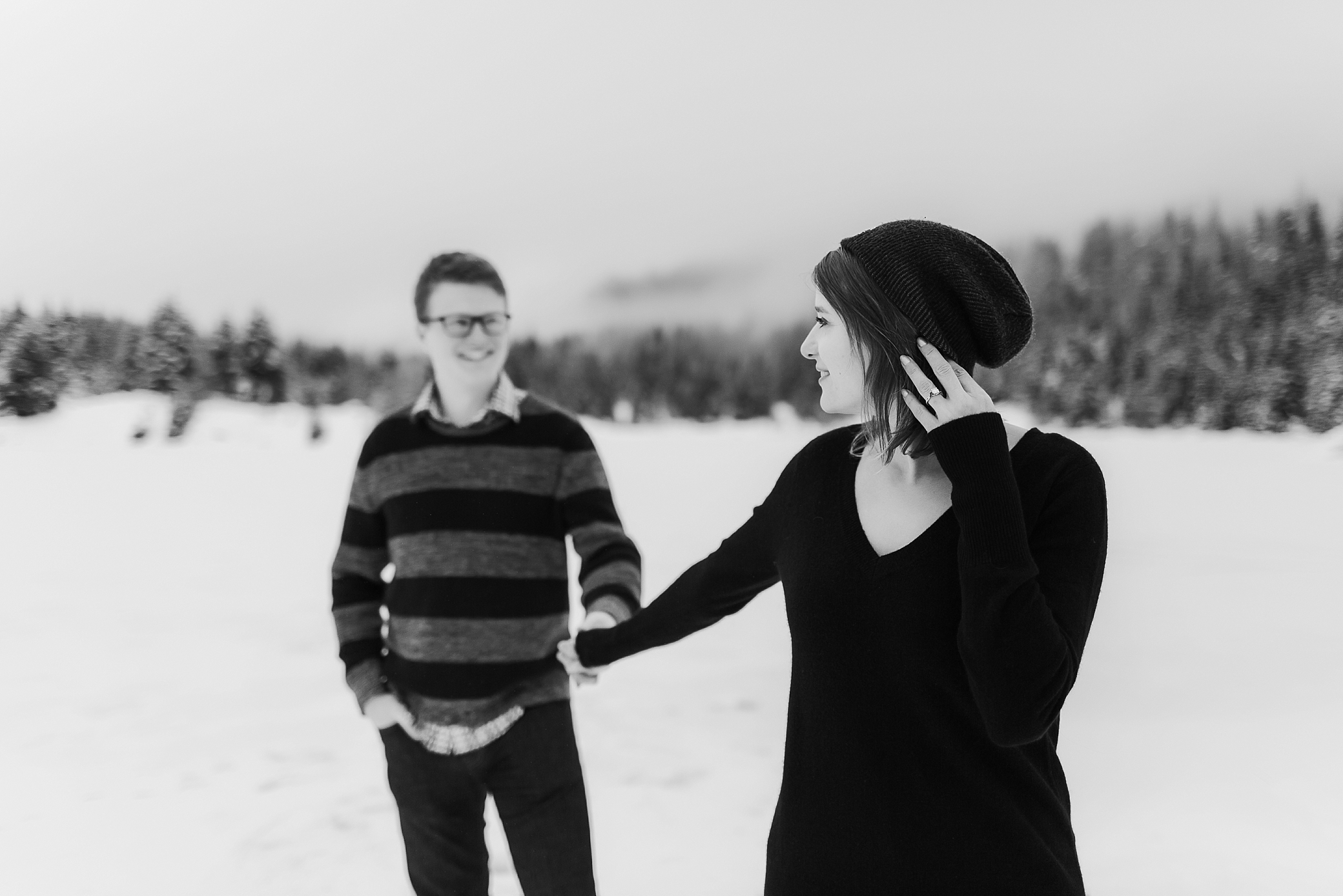 Black and white engagement session photo | Megan Montalvo Photography 