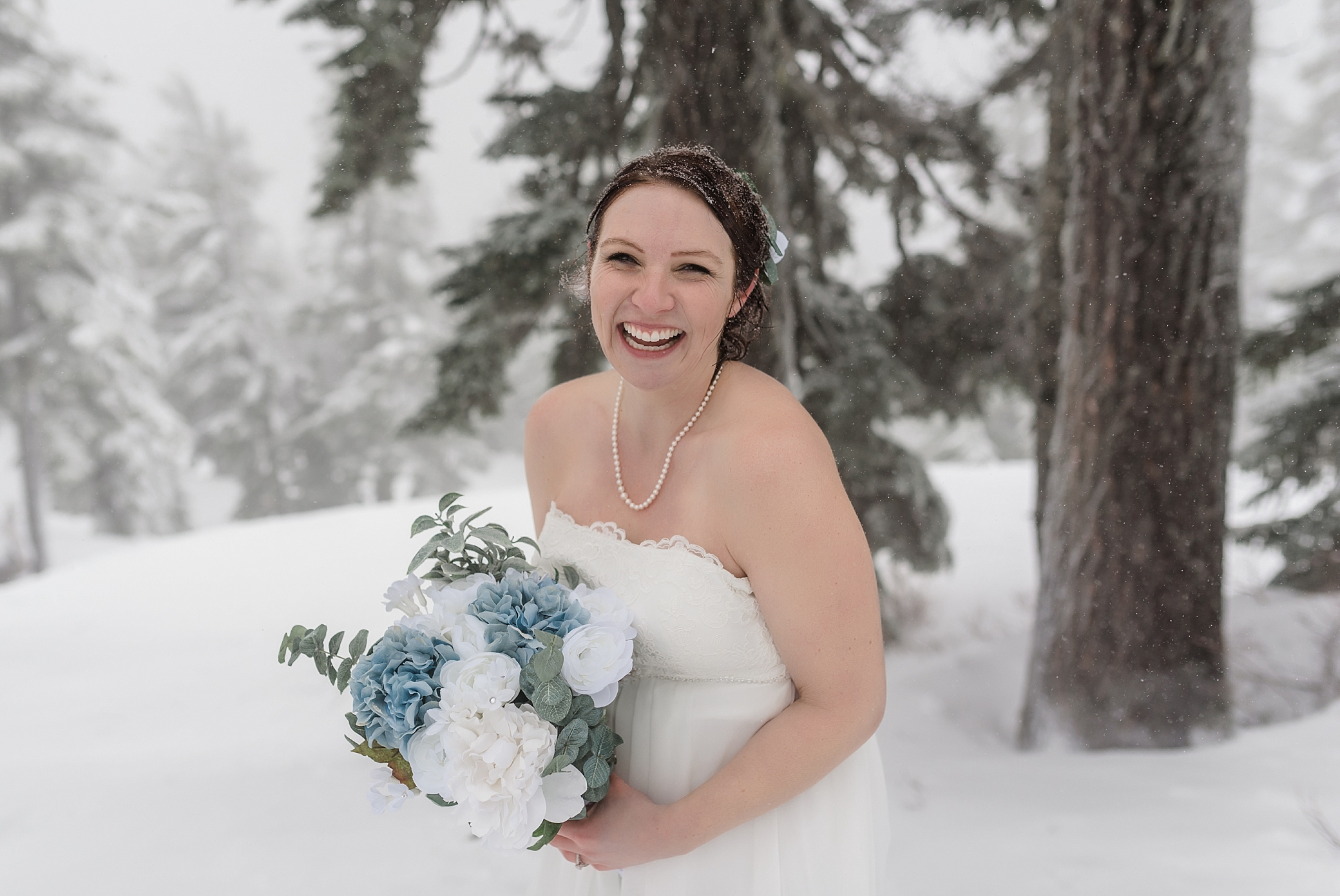Bride in the Snow at Mount Baker | Megan Montalvo Photography 