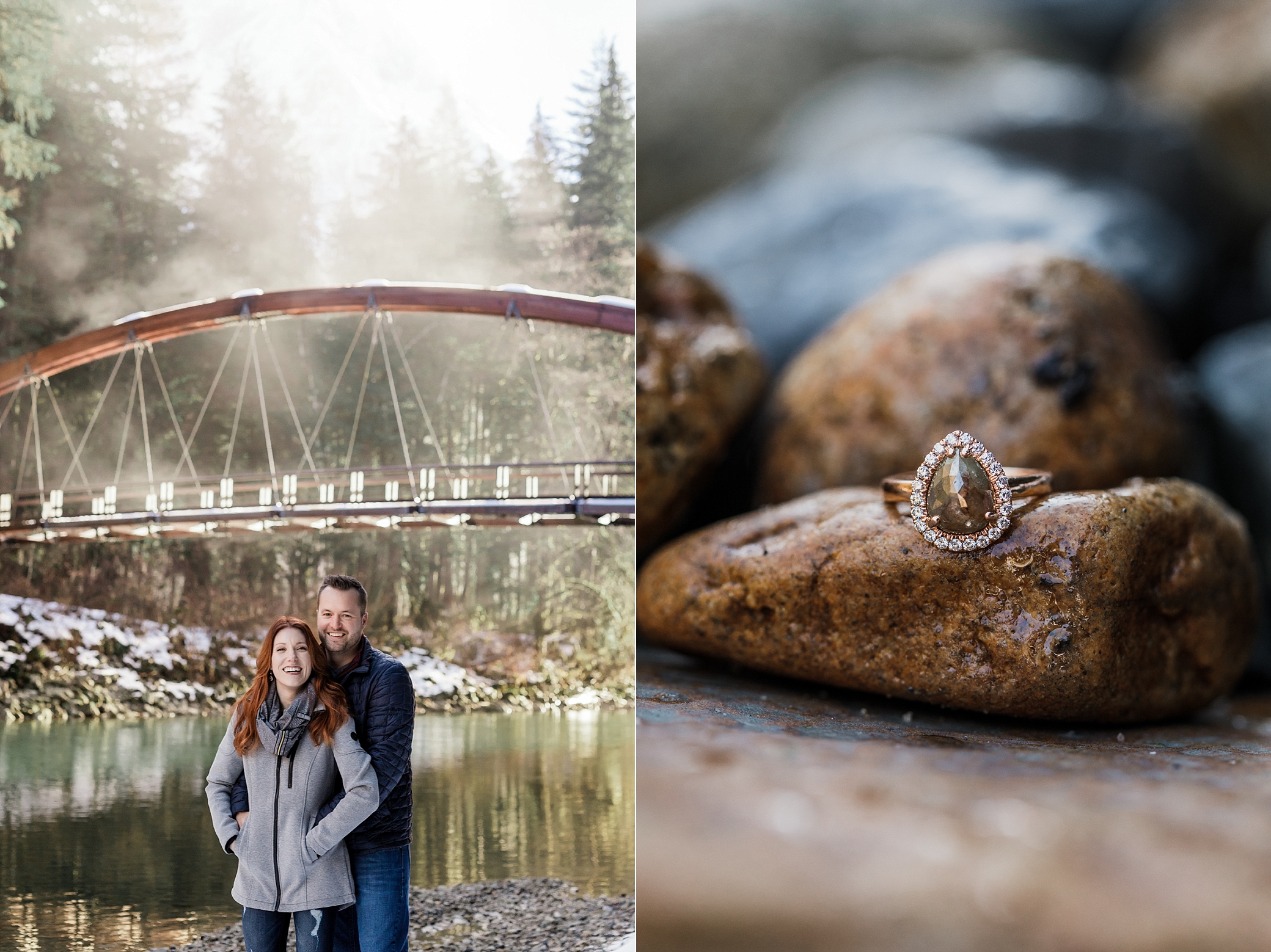 Engagement Session at Middle Fork Bridge in Snoqulamie, Washington with Seattle Wedding Photographer, Megan Montalvo Photography