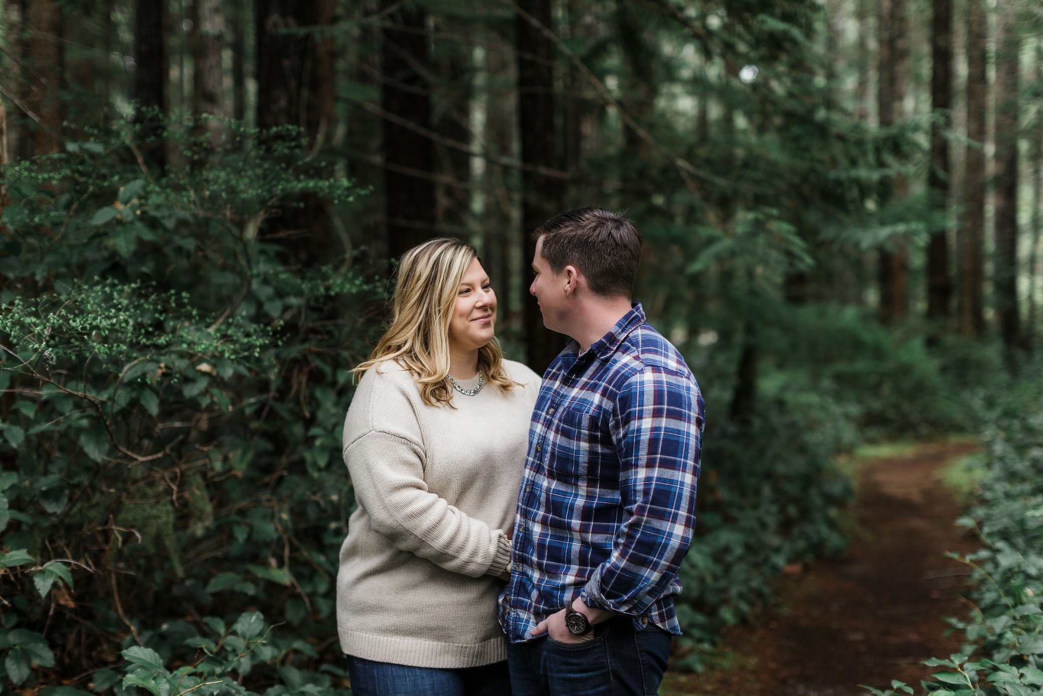 Couple together during Anniversary Session at Lake Cushman | Megan Montalvo Photography