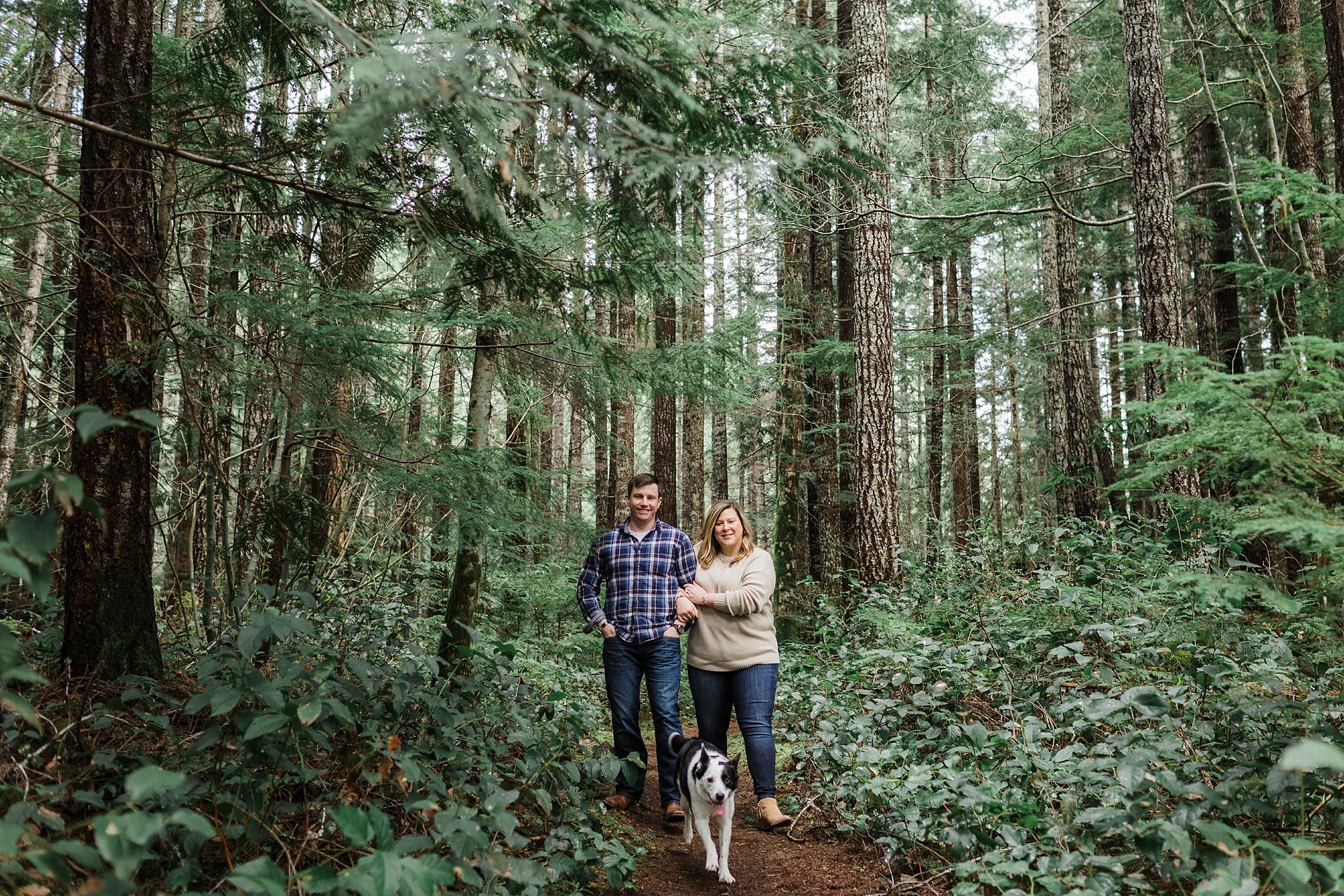 Couples Photoshoot with Dog in Hoodsport, WA with Megan Montalvo Photography