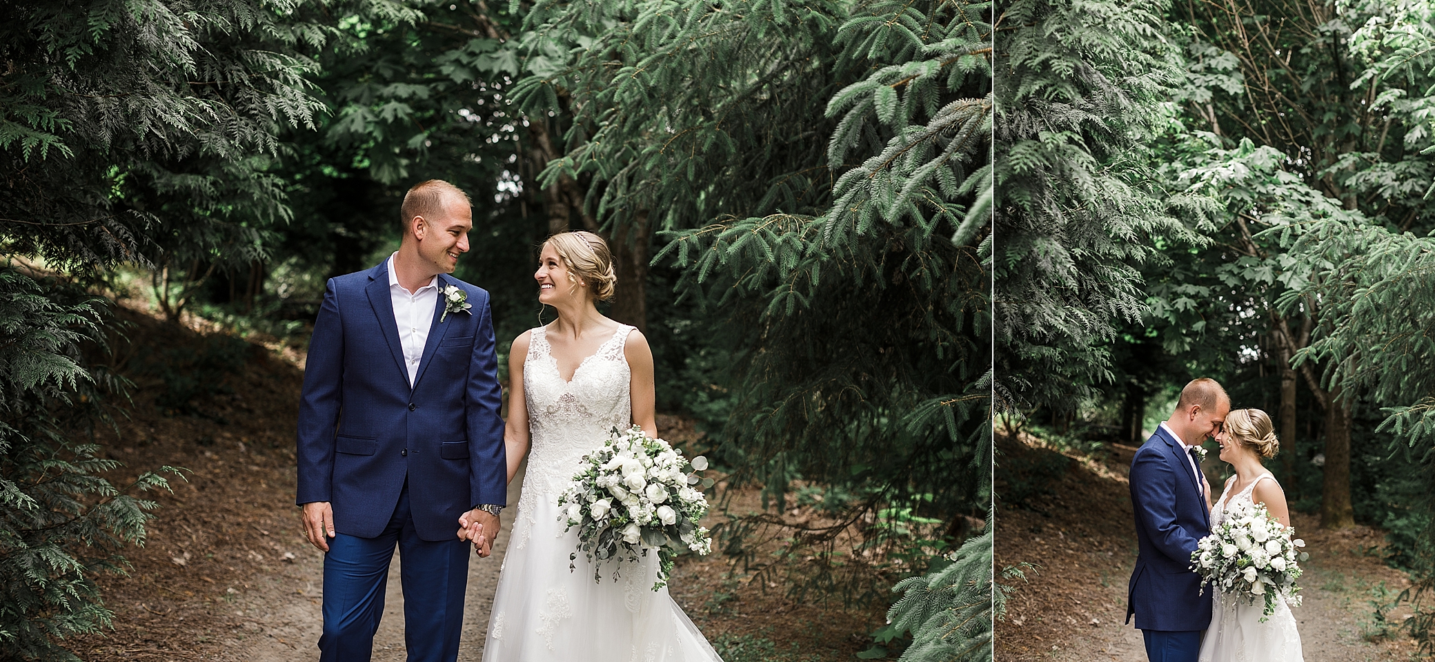 Bride and groom wedding portraits at Willows Lodge Wedding Venue | Megan Montalvo Photography 