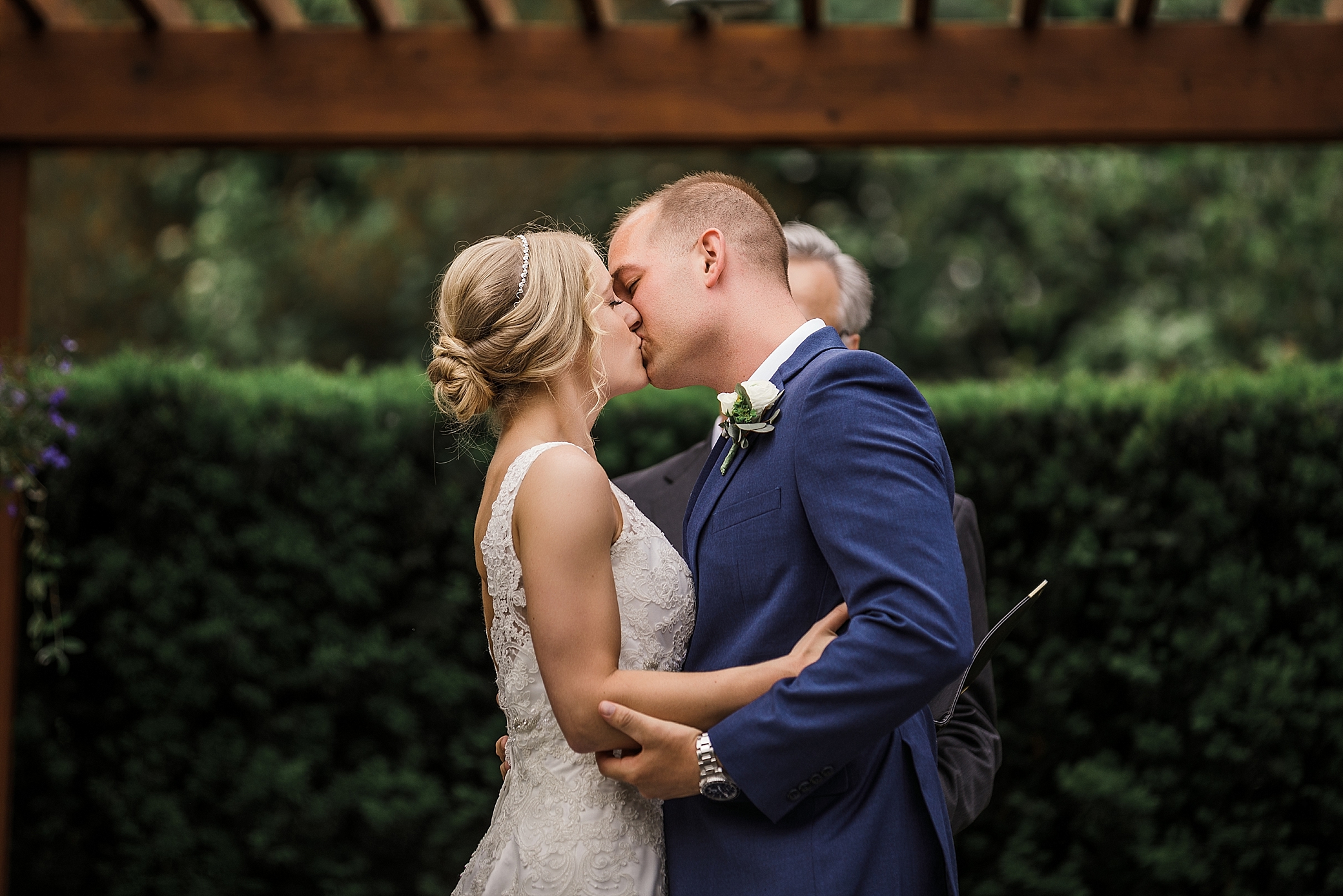 Bride and groom first kiss | Megan Montalvo Photography 