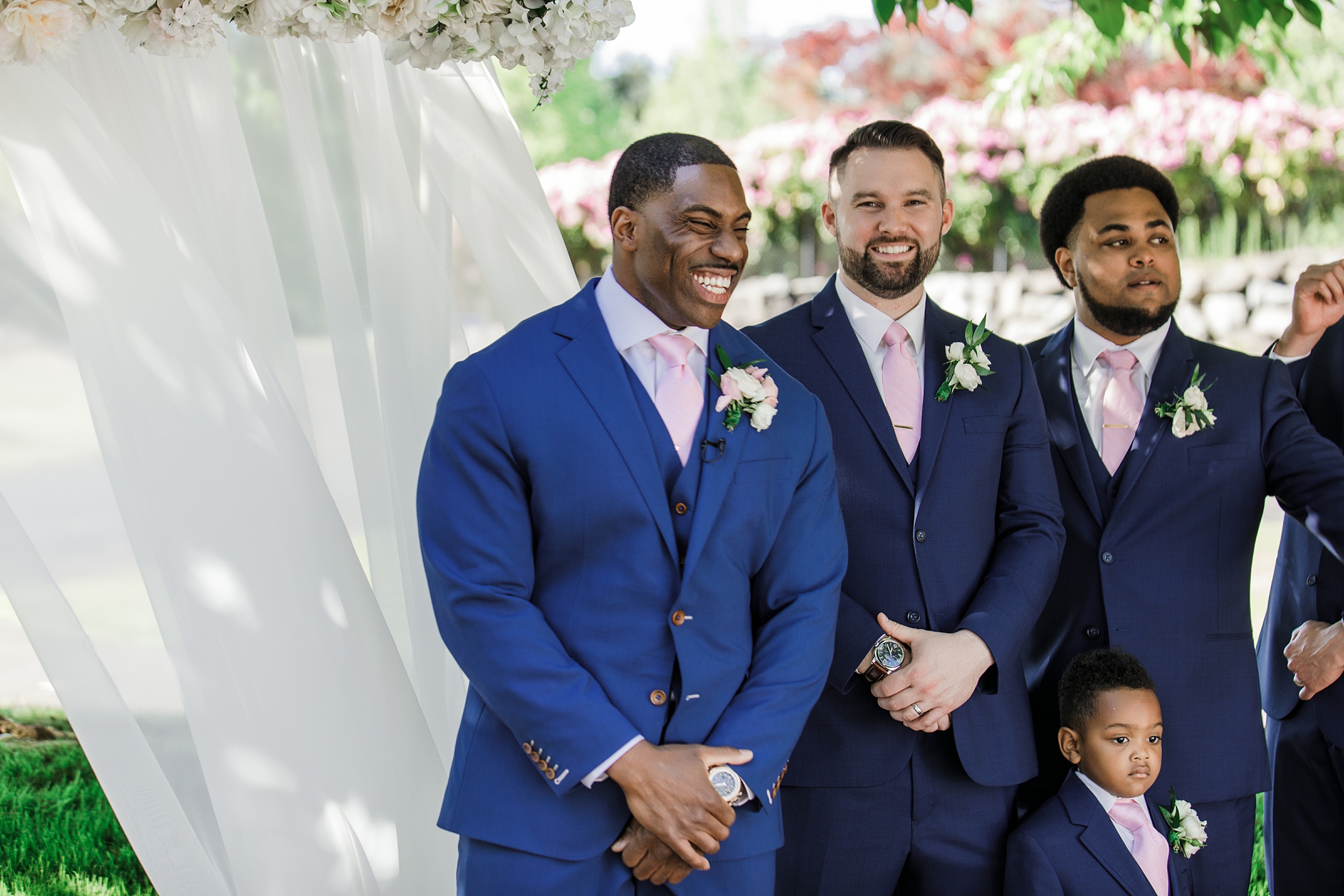 Grooms reaction to his bride walking down the aisle | Megan Montalvo Photography
