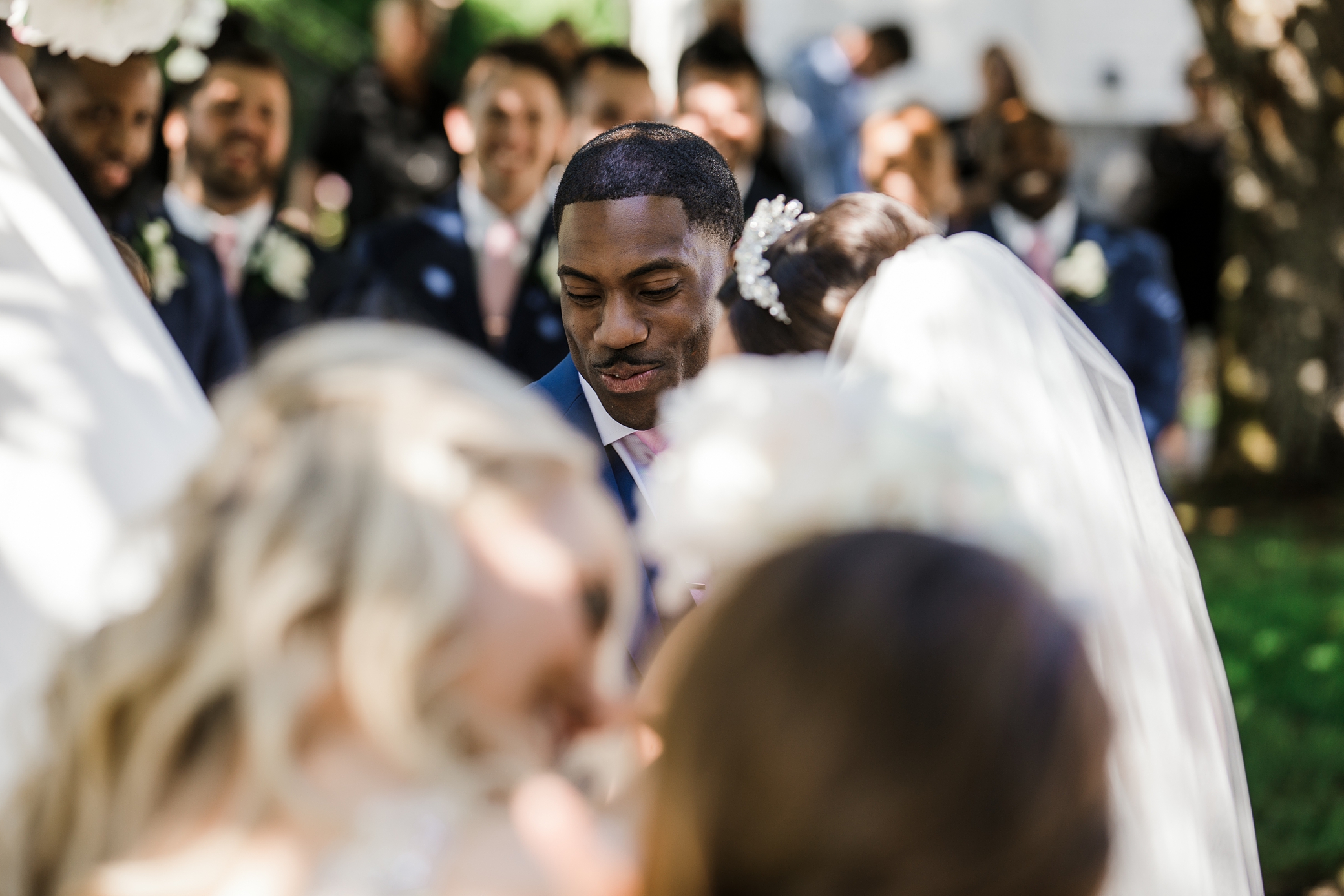 Wedding vows during outdoor wedding ceremony in Olympia, WA | Megan Montalvo Photography