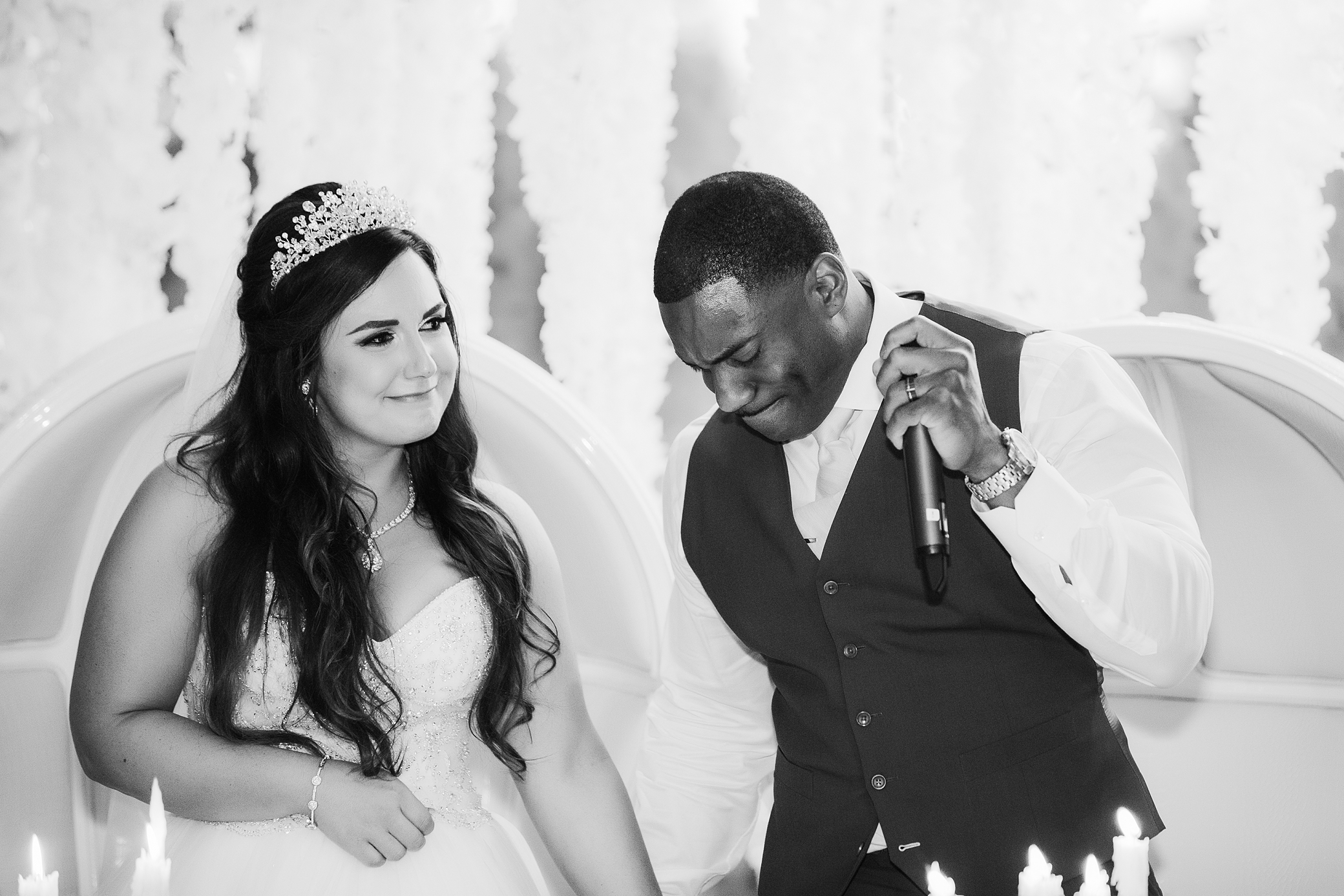 Emotional toasts from bride and groom at Olympia Wedding with Megan Montalvo Photography