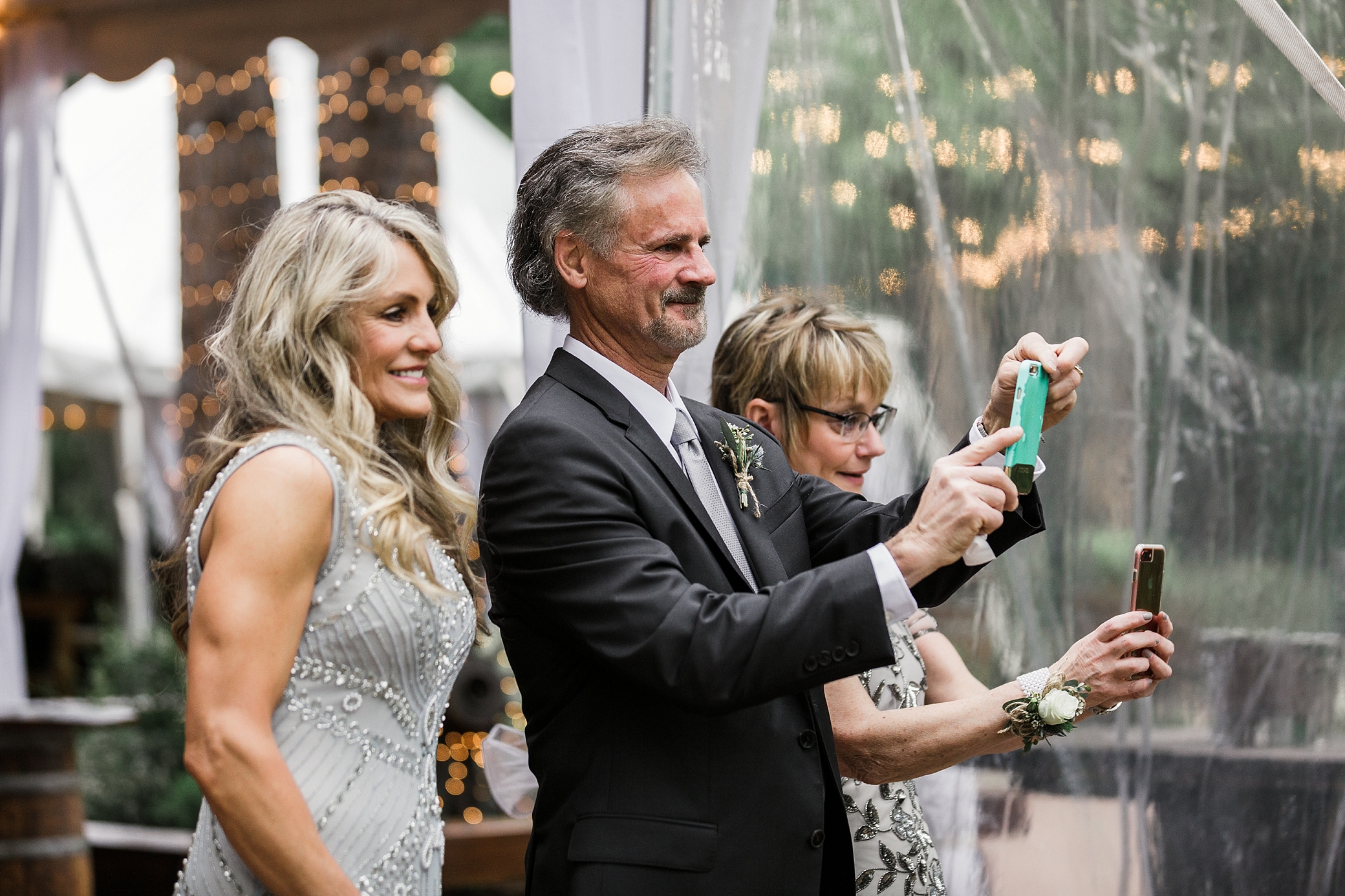 Family watching first look at Lake Tahoe Wedding | Megan Montalvo Photography 