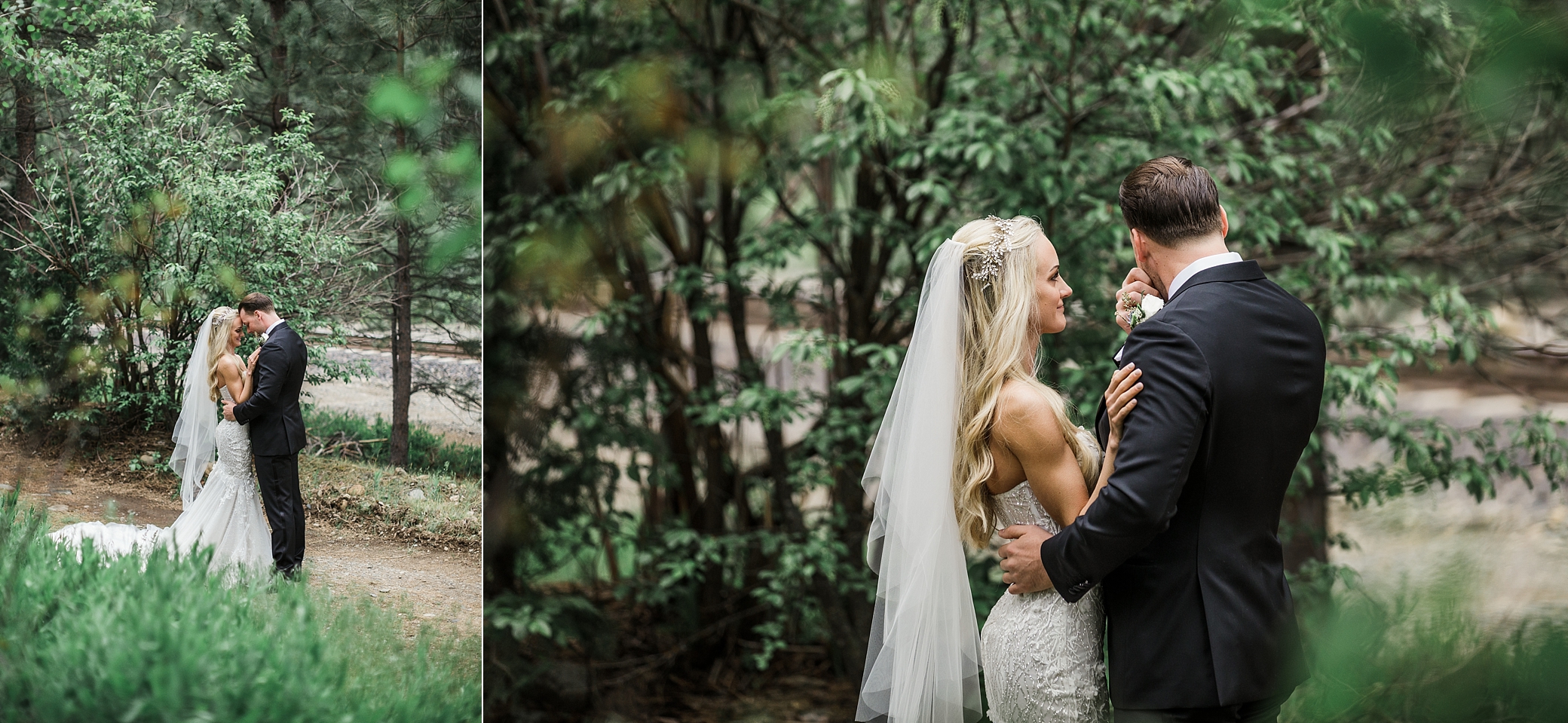 Bride and Groom First Look with Lake Tahoe Wedding Photographer, Megan Montalvo Photography 
