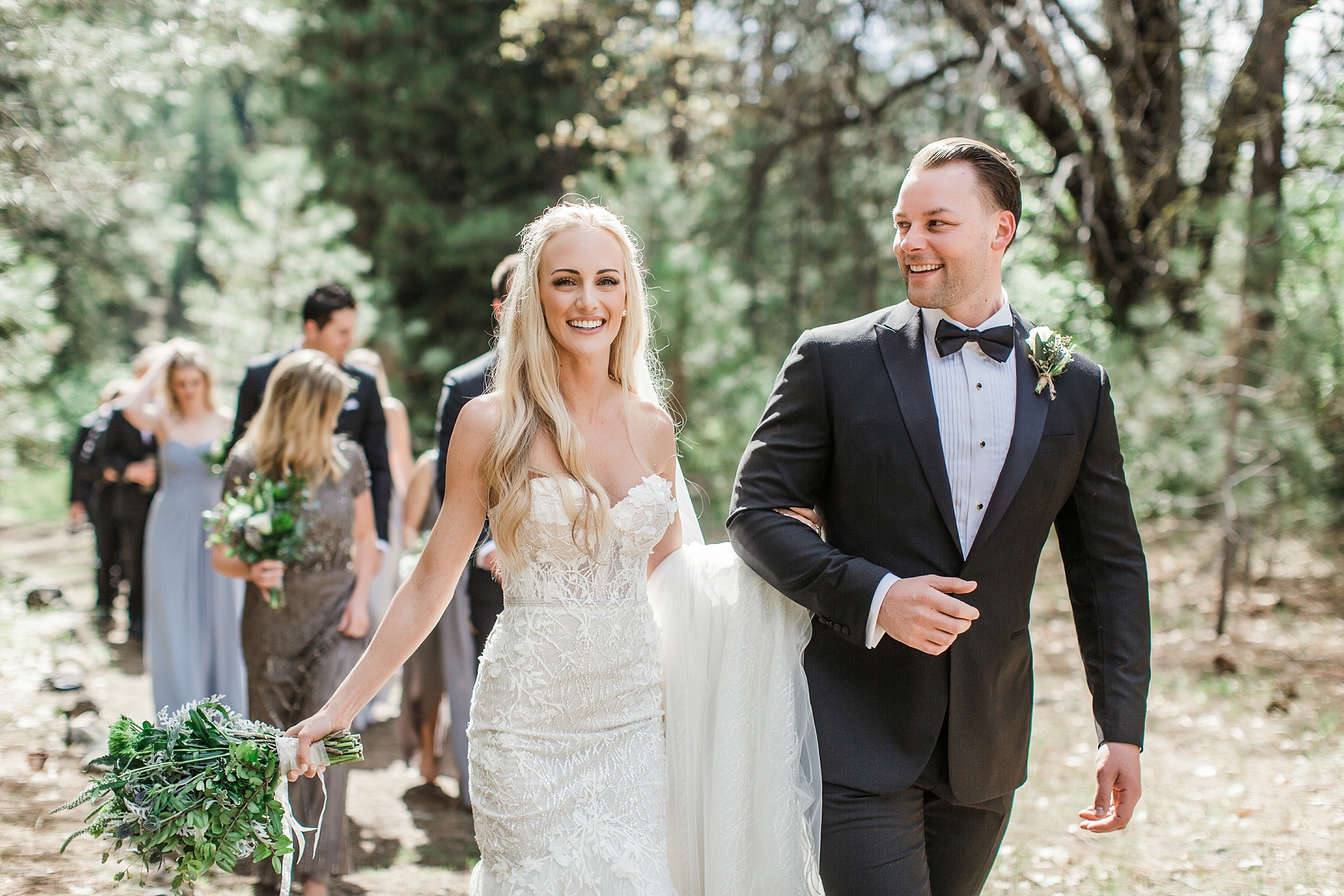 Bride and Groom walking towards wedding ceremony at Twenty Mile House in Northern California | Megan Montalvo Photography 