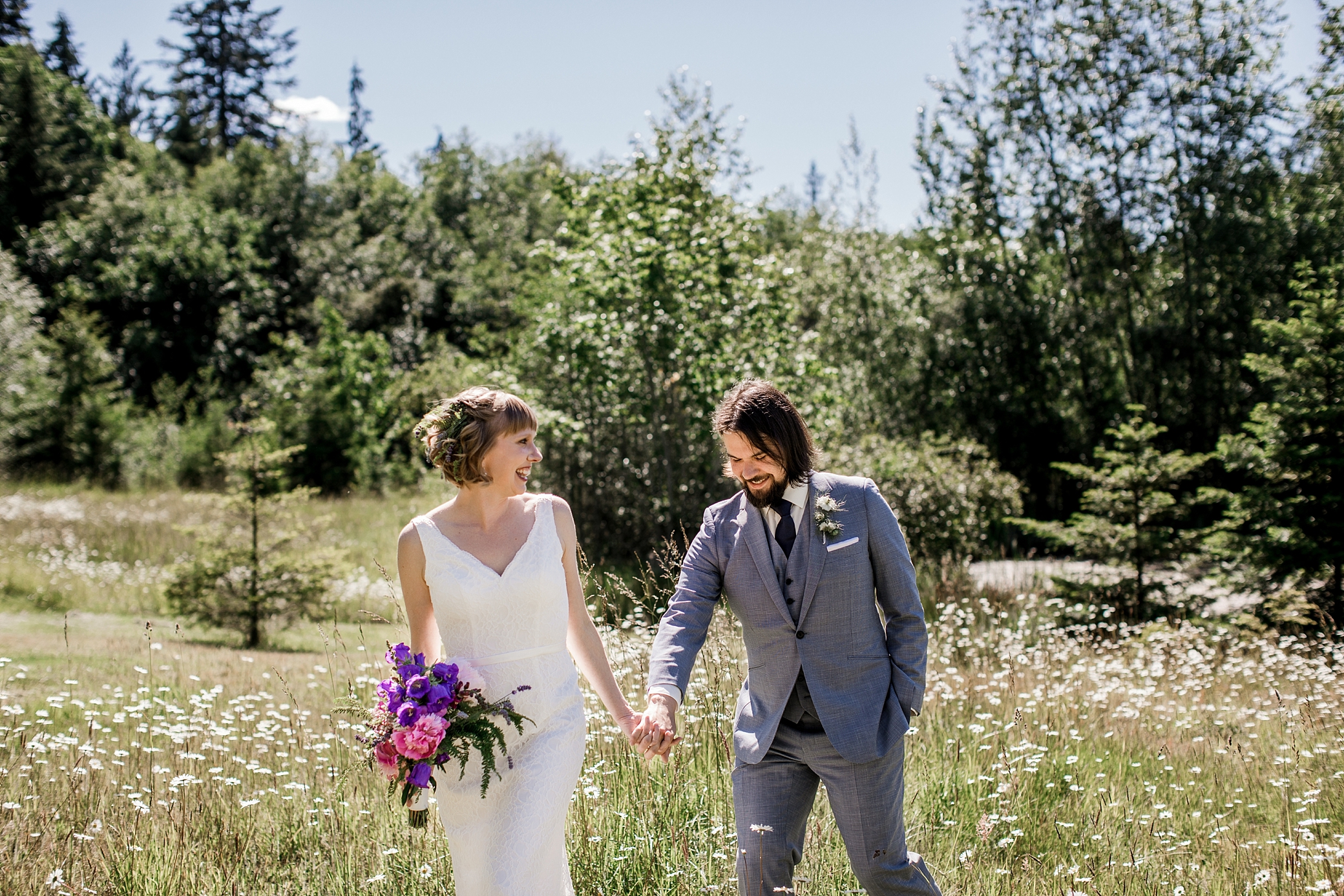 Bride and Groom Portraits at Olympic National Park Intimate Wedding photographed by Megan Montalvo Photography 