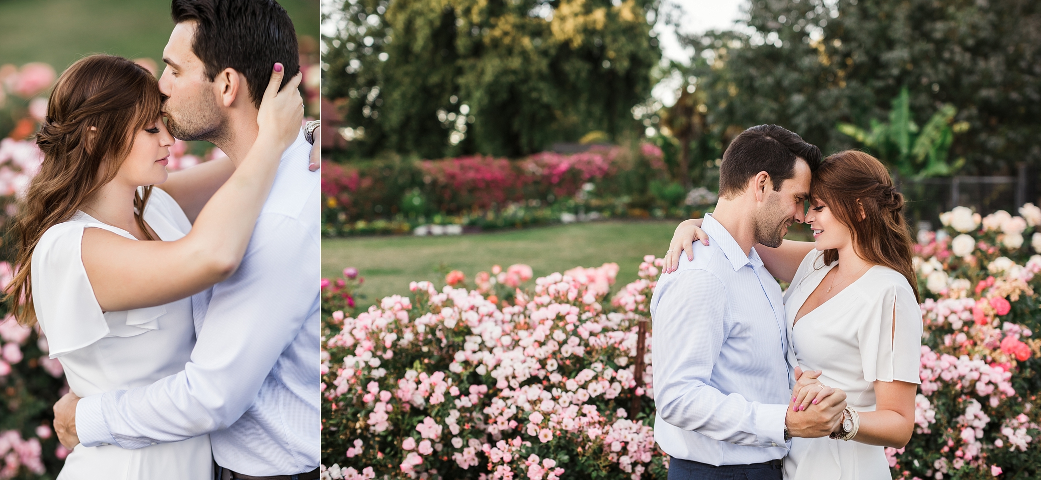 Couple dancing at Point Defiance Park during summer engagement session with Tacoma Wedding Photographer, Megan Montalvo Photography 
