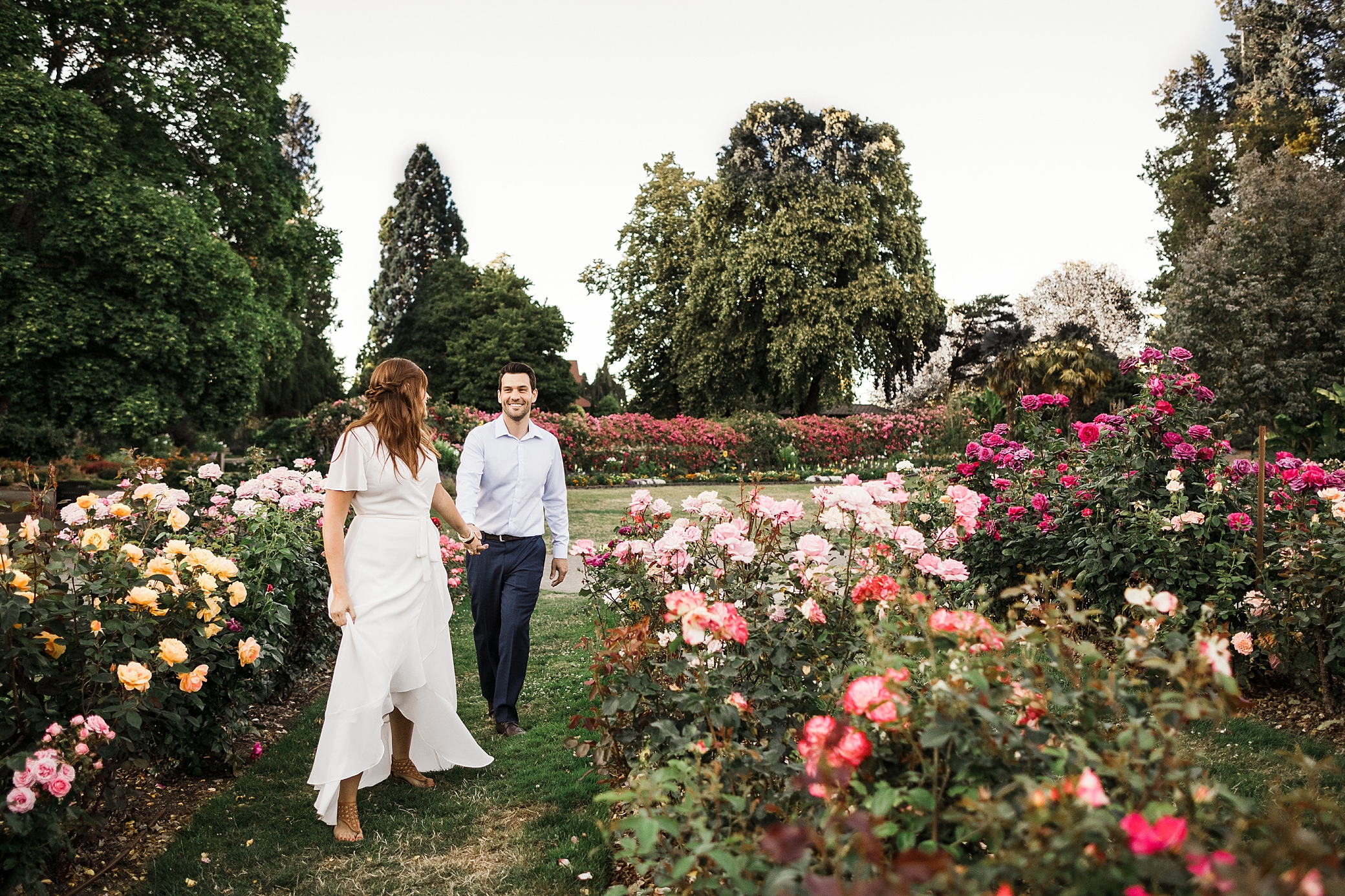 Rose Garden Engagement Photos at Point Defiance Park | Tacoma Wedding Photographer, Megan Montalvo Photography