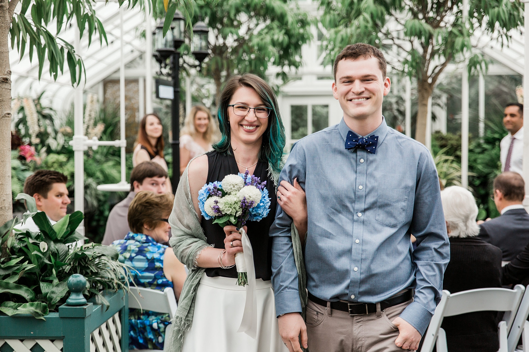 Bride and groom are married at the Volunteer Park Conservatory | Megan Montalvo Photography