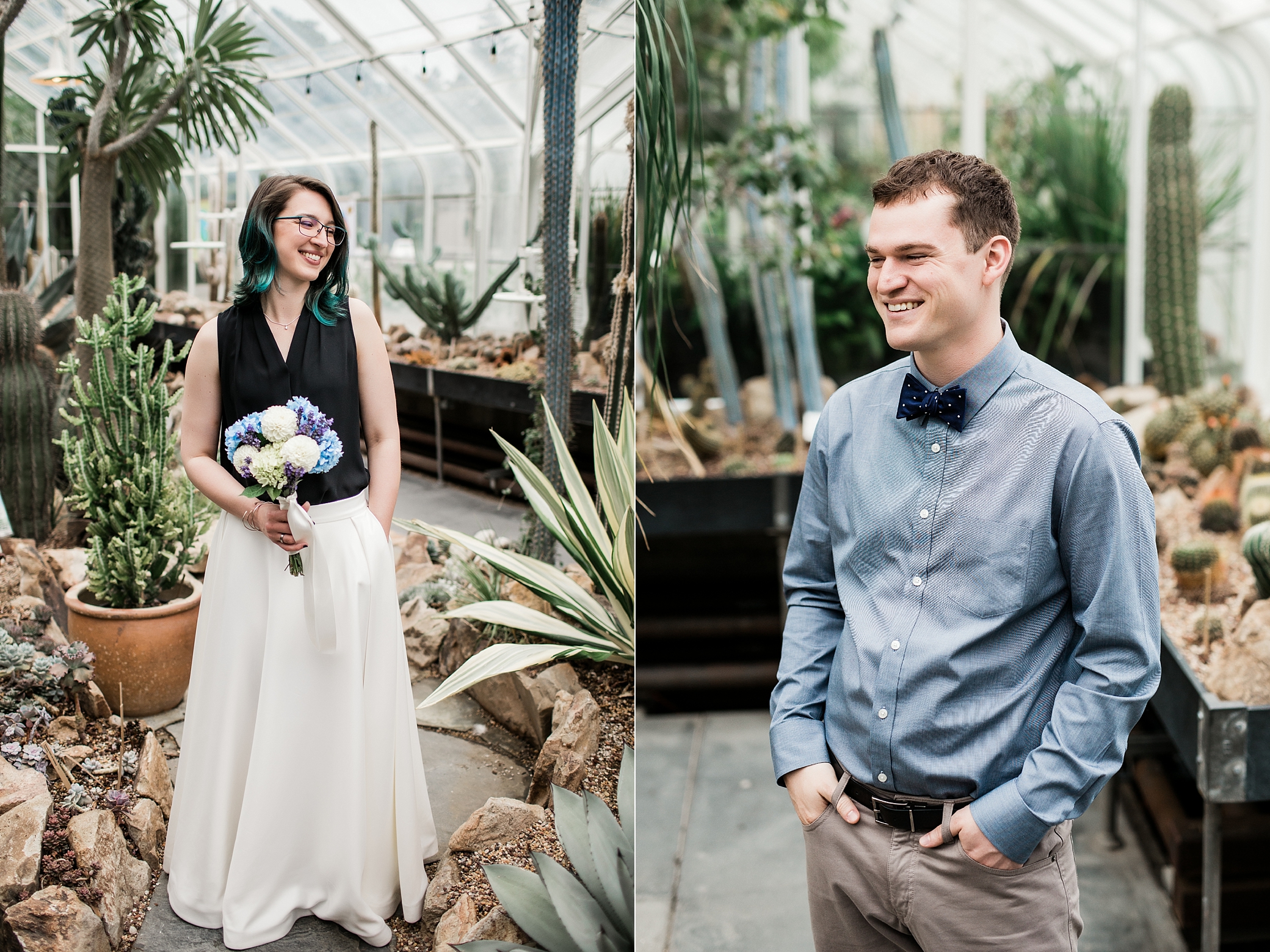 Small, intimate wedding ceremony at the Volunteer Park Conservatory in Seattle. Photographed by Seattle Wedding Photographer, Megan Montalvo Photography. 