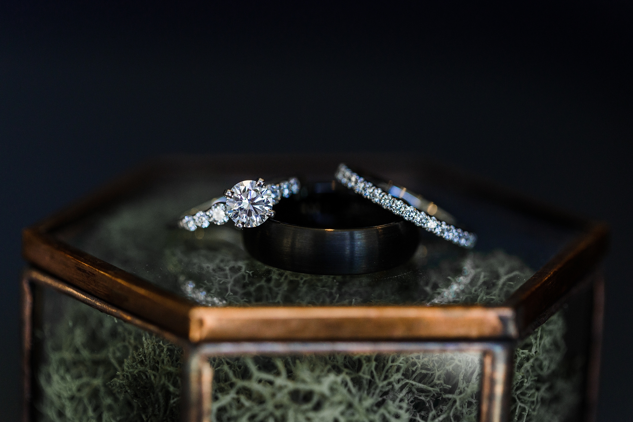 Wedding day details of bride and grooms rings | Megan Montalvo Photography 