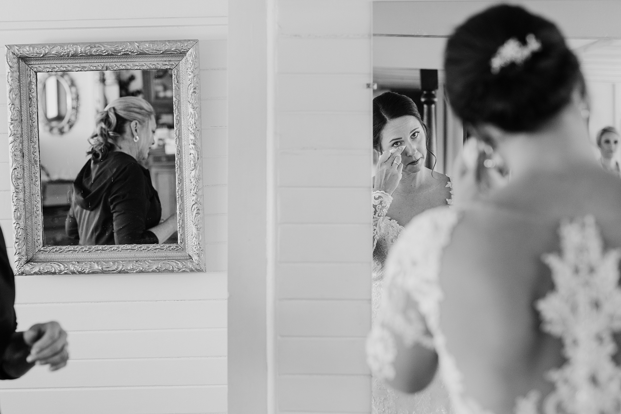 Emotional moment before first look for bride | Megan Montalvo Photography 