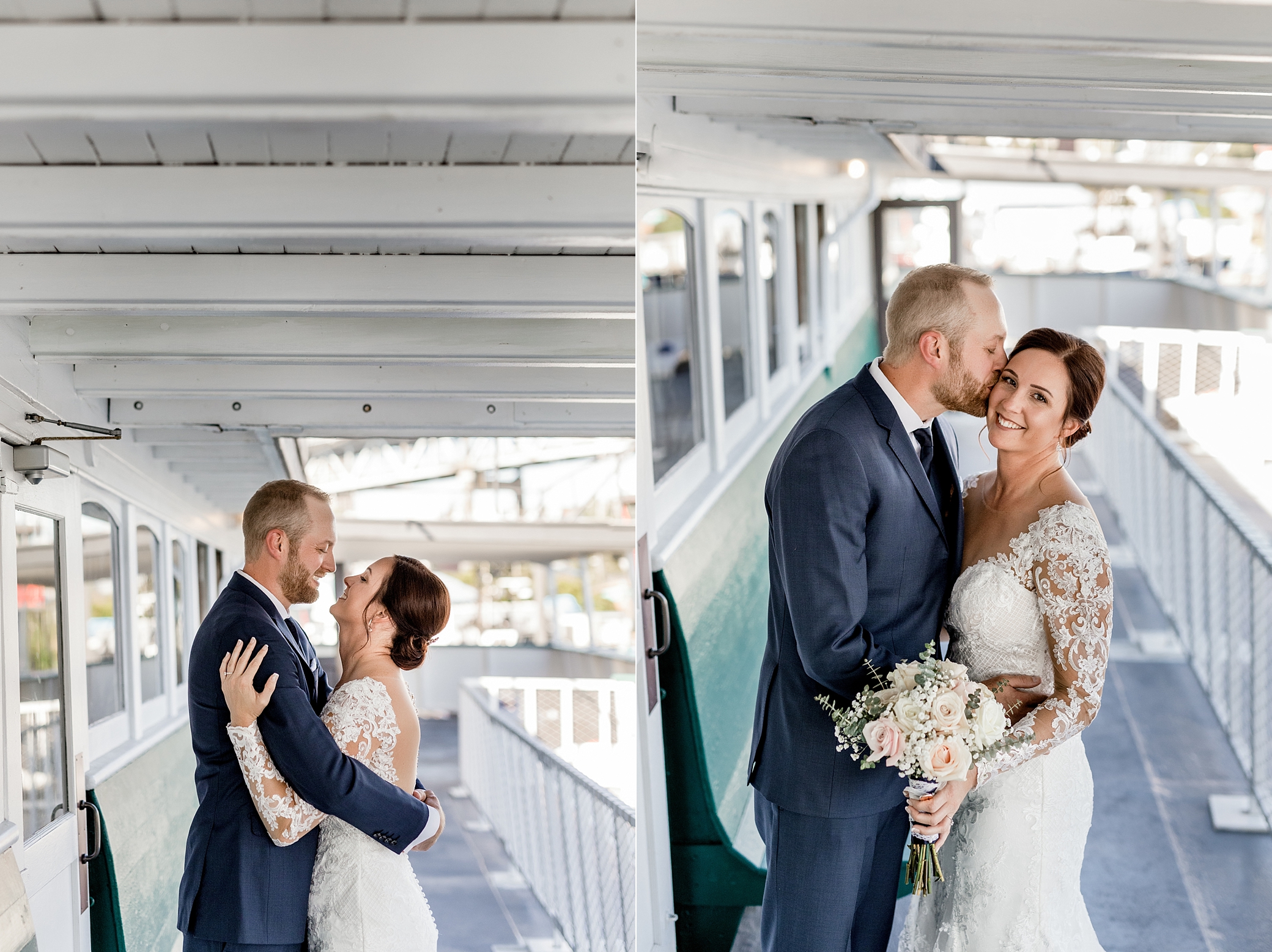 First Look at Seattle's Waterfront Wedding Venue, MV Skansonia. Photographed by Seattle Wedding Photographer, Megan Montalvo Photography. 
