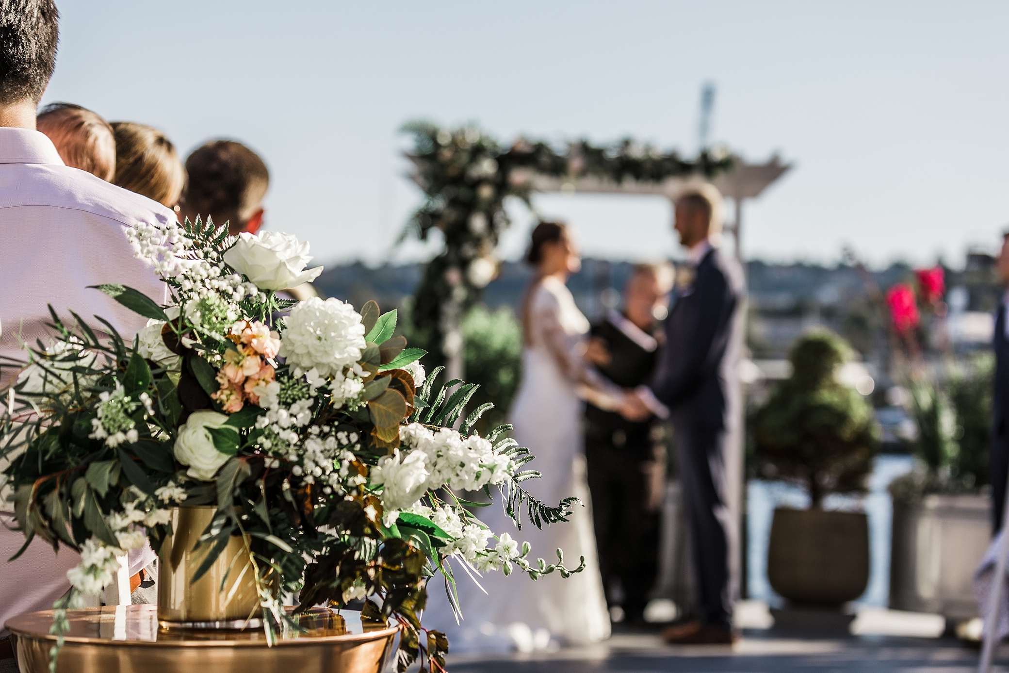 Wedding florals by Lake Union Floral for MV Skansonia Wedding | Megan Montalvo Photography 