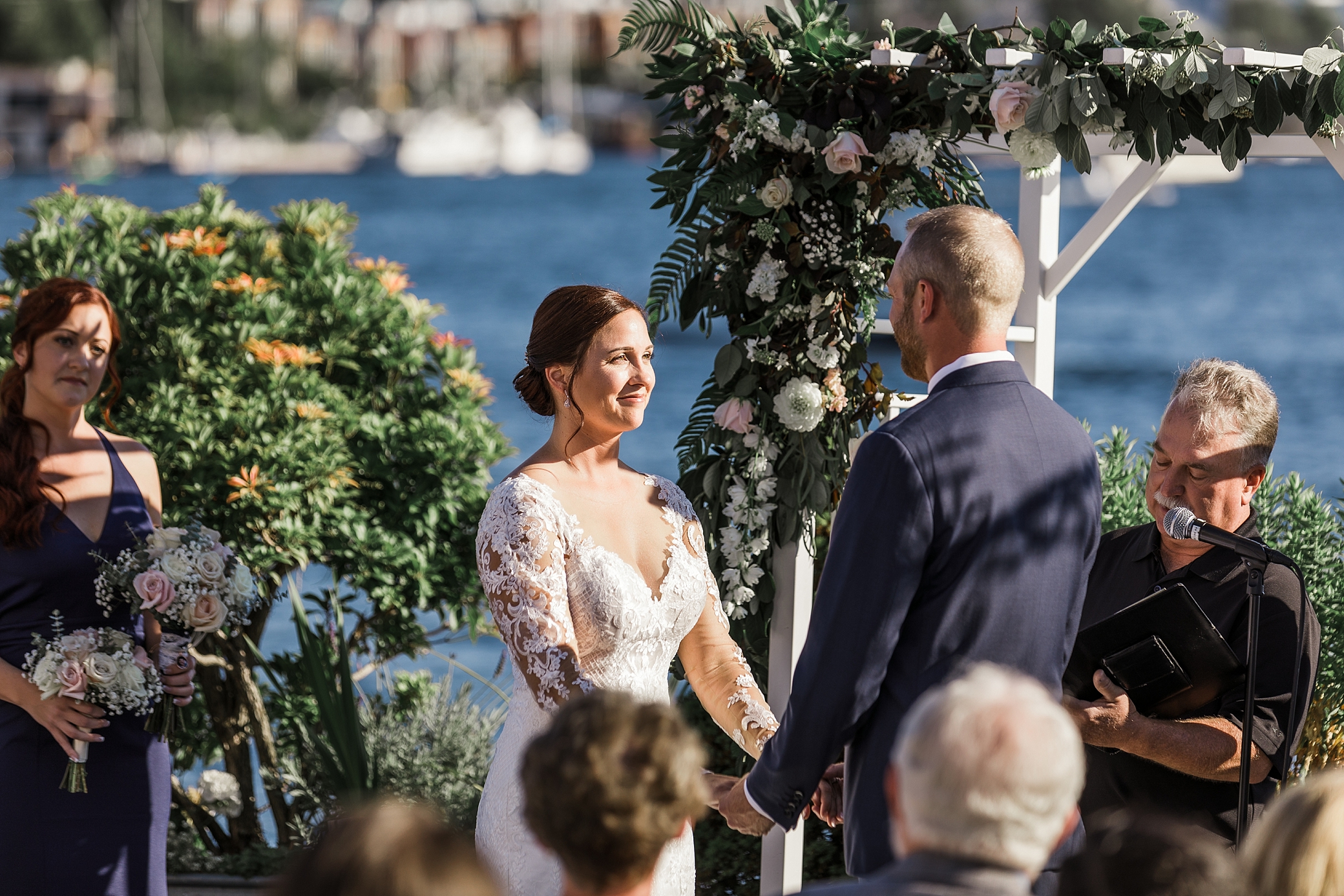 Seattle waterfront wedding ceremony at MV Skansonia wedding venue | Megan Montalvo Photography 