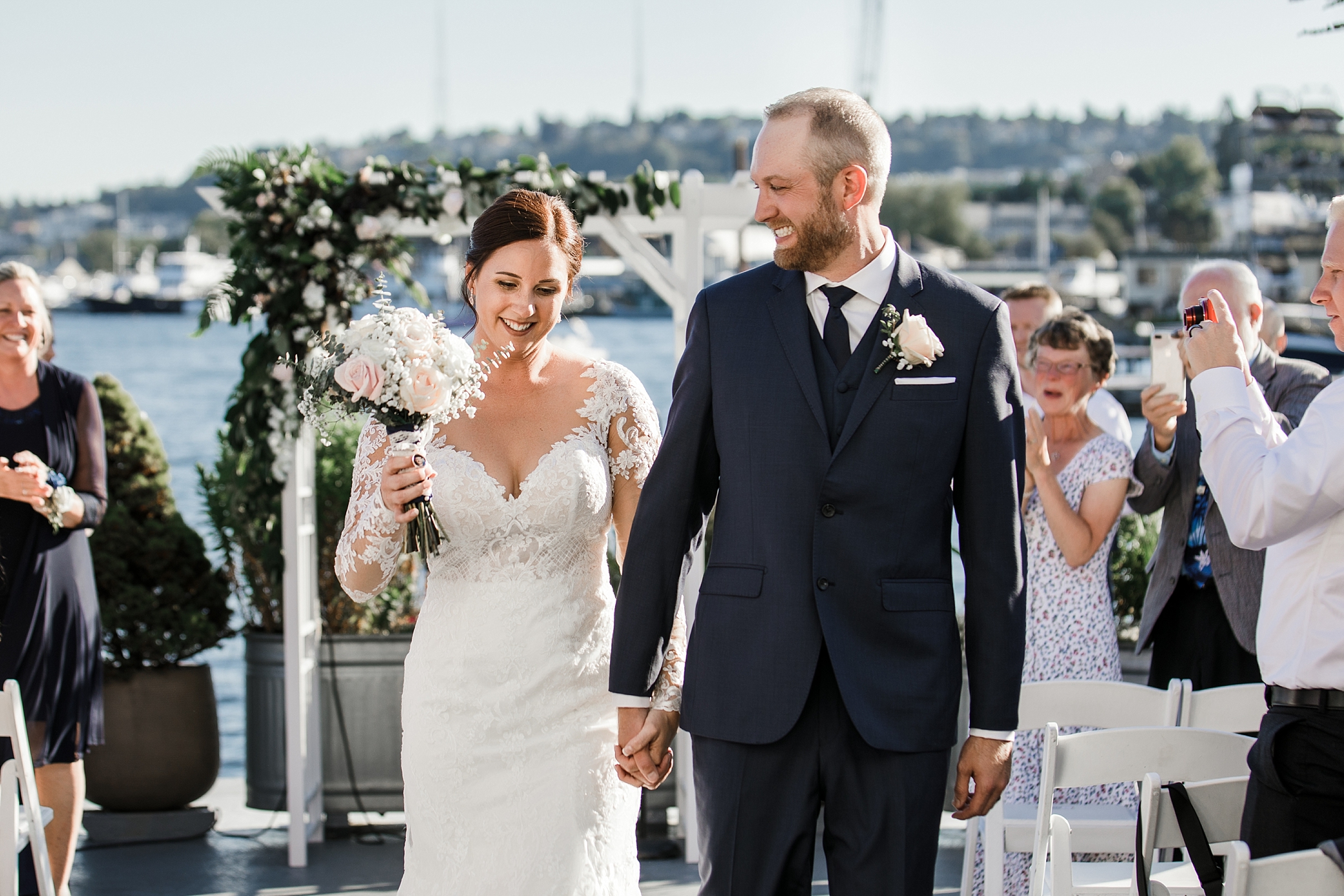 Seattle Waterfront Wedding Photographed by Seattle Wedding Photographer, Megan Montalvo Photography