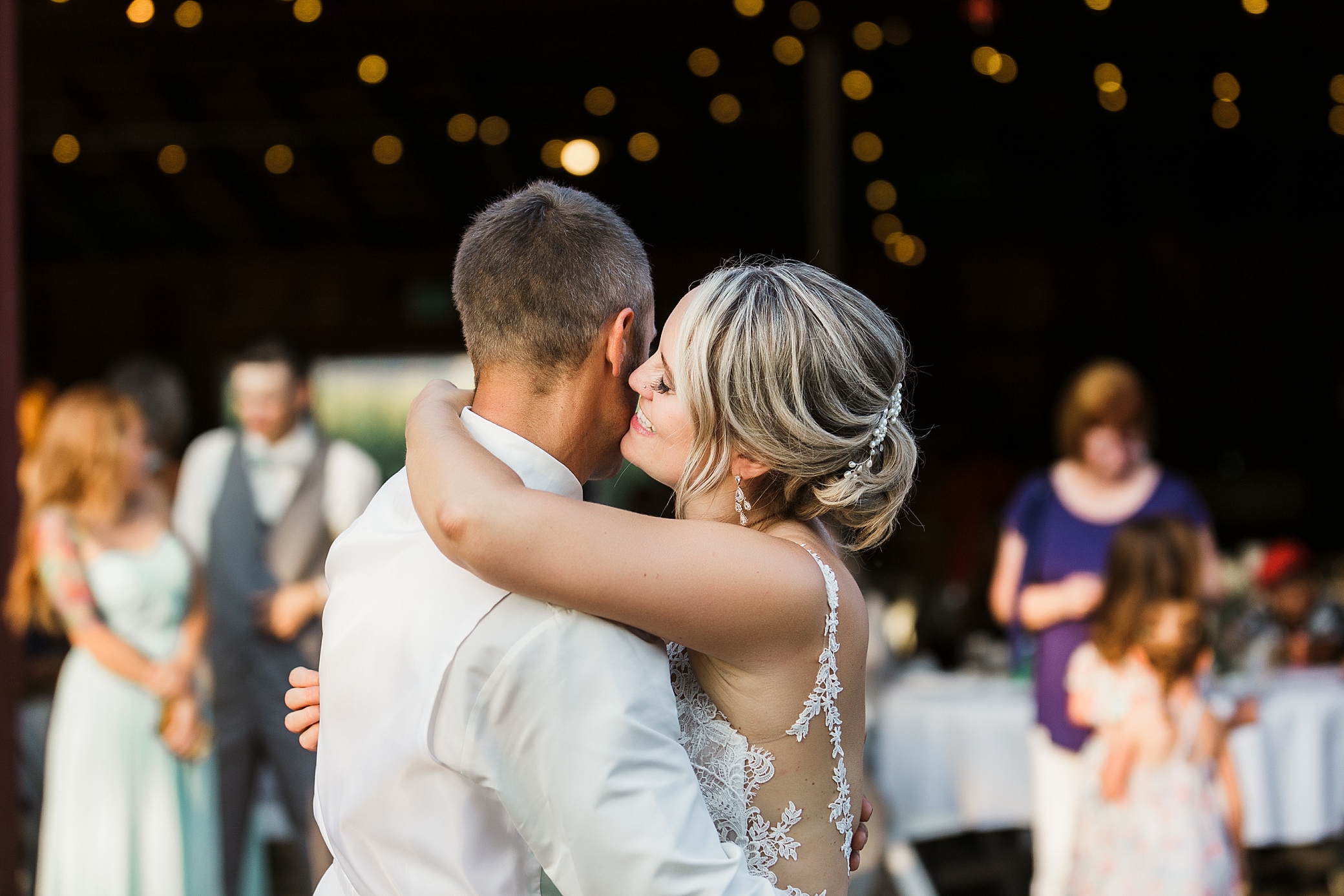 Bride and groom first dance at Maplehurst Farm Wedding Venue in Mount Vernon, WA | Megan Montalvo Photography 