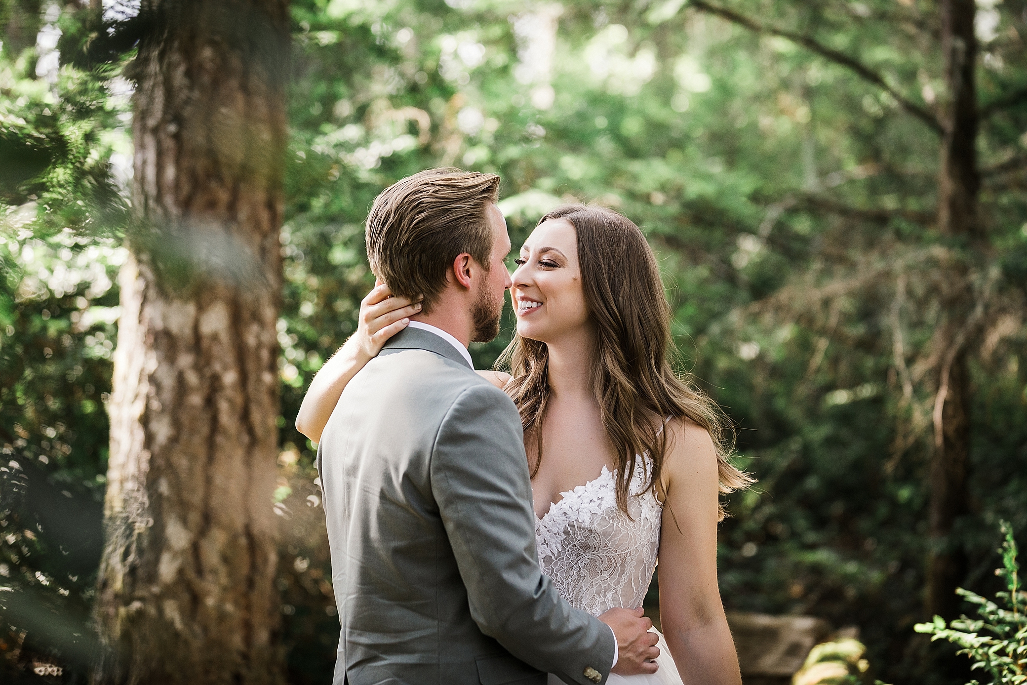 Bride and groom wedding portraits photographed by Seattle Intimate Wedding Photographer, Megan Montalvo Photography