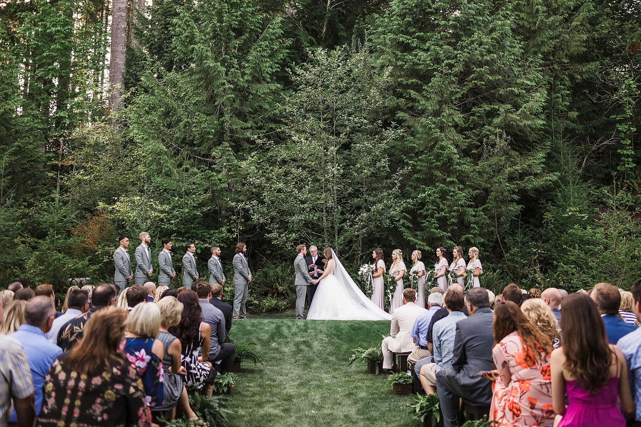 Seattle Intimate Backyard Wedding Ceremony on Lost Lake | Megan Montalvo Photography