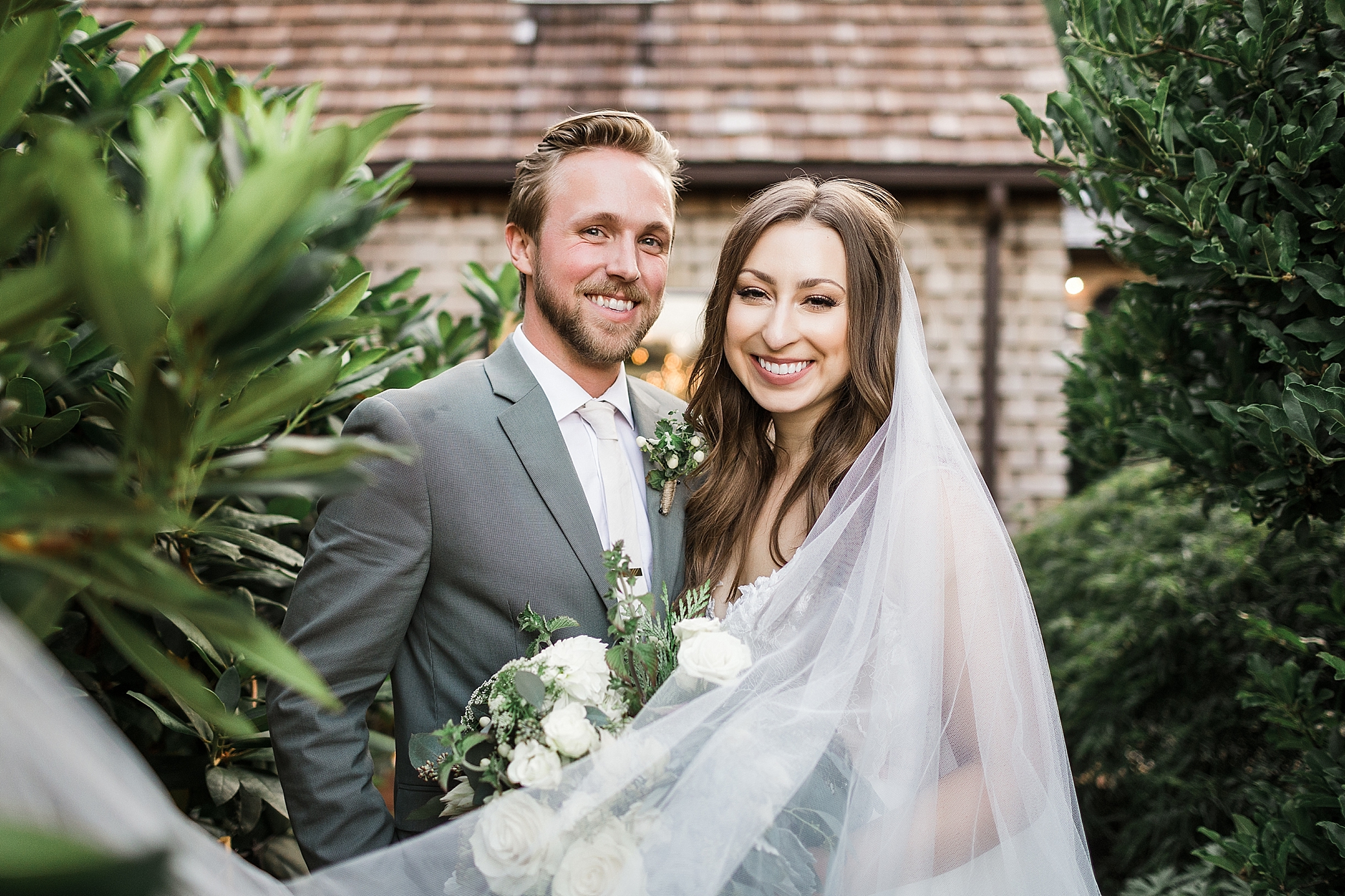 Bride and Groom Wedding Portraits. Photographed by Seattle Intimate Backyard Wedding Photographer, Megan Montalvo Photography. 