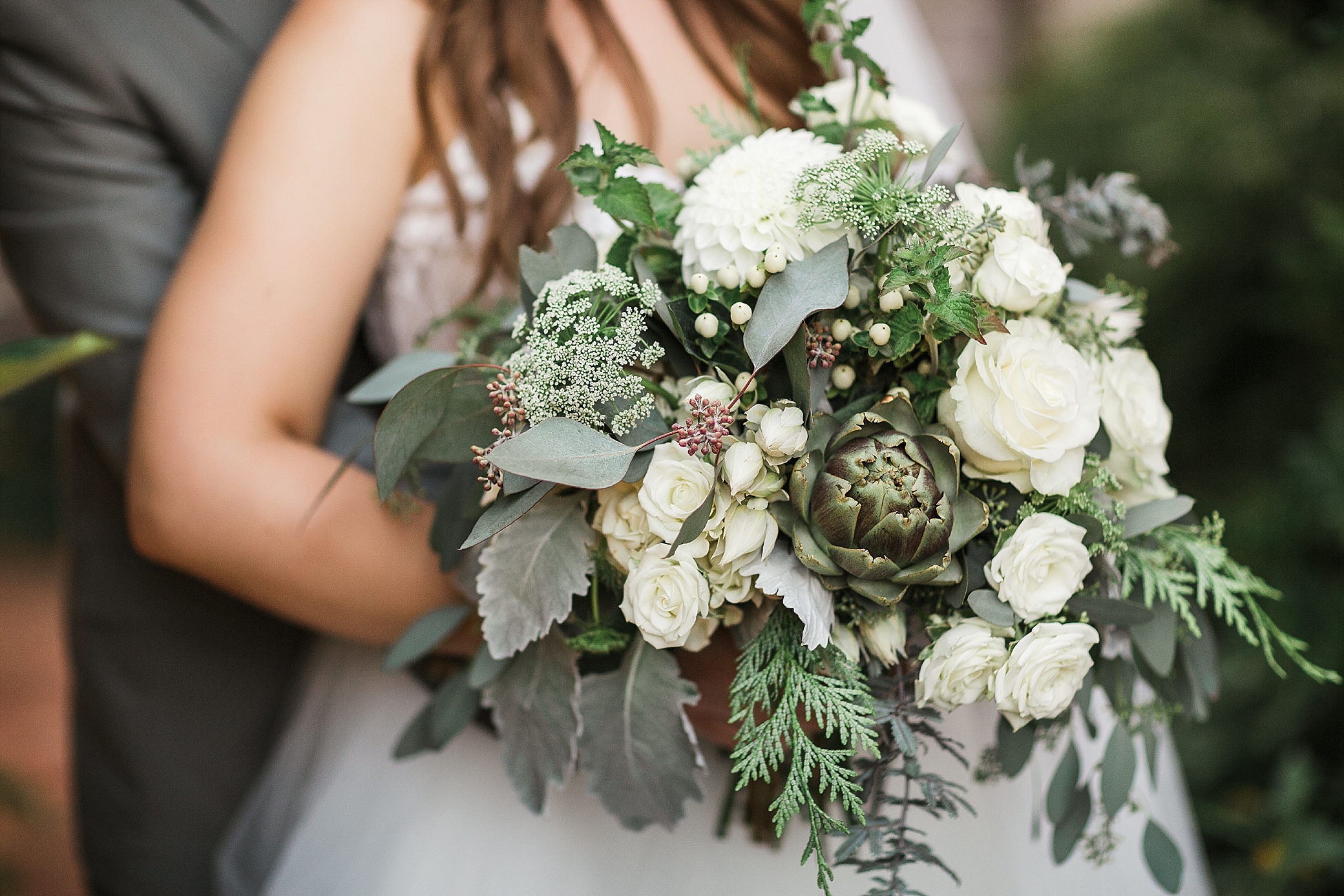 Beautiful bridal bouquet by Harbor Blooms in Seattle, WA. Photographed by Washington Intimate Wedding Photographer, Megan Montalvo Photography. 