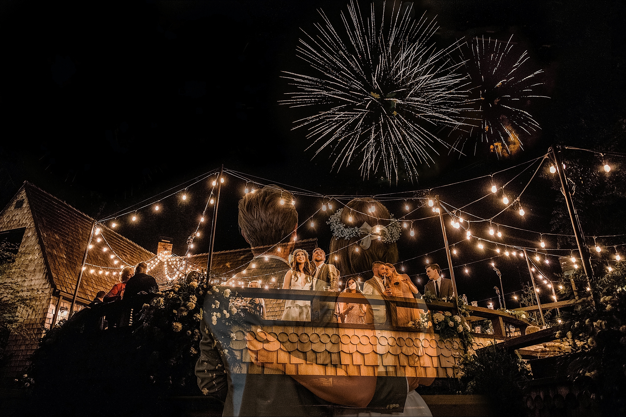 Firework at backyard wedding reception in Seattle | Photographed by Seattle Wedding Photographer, Megan Montalvo Photography