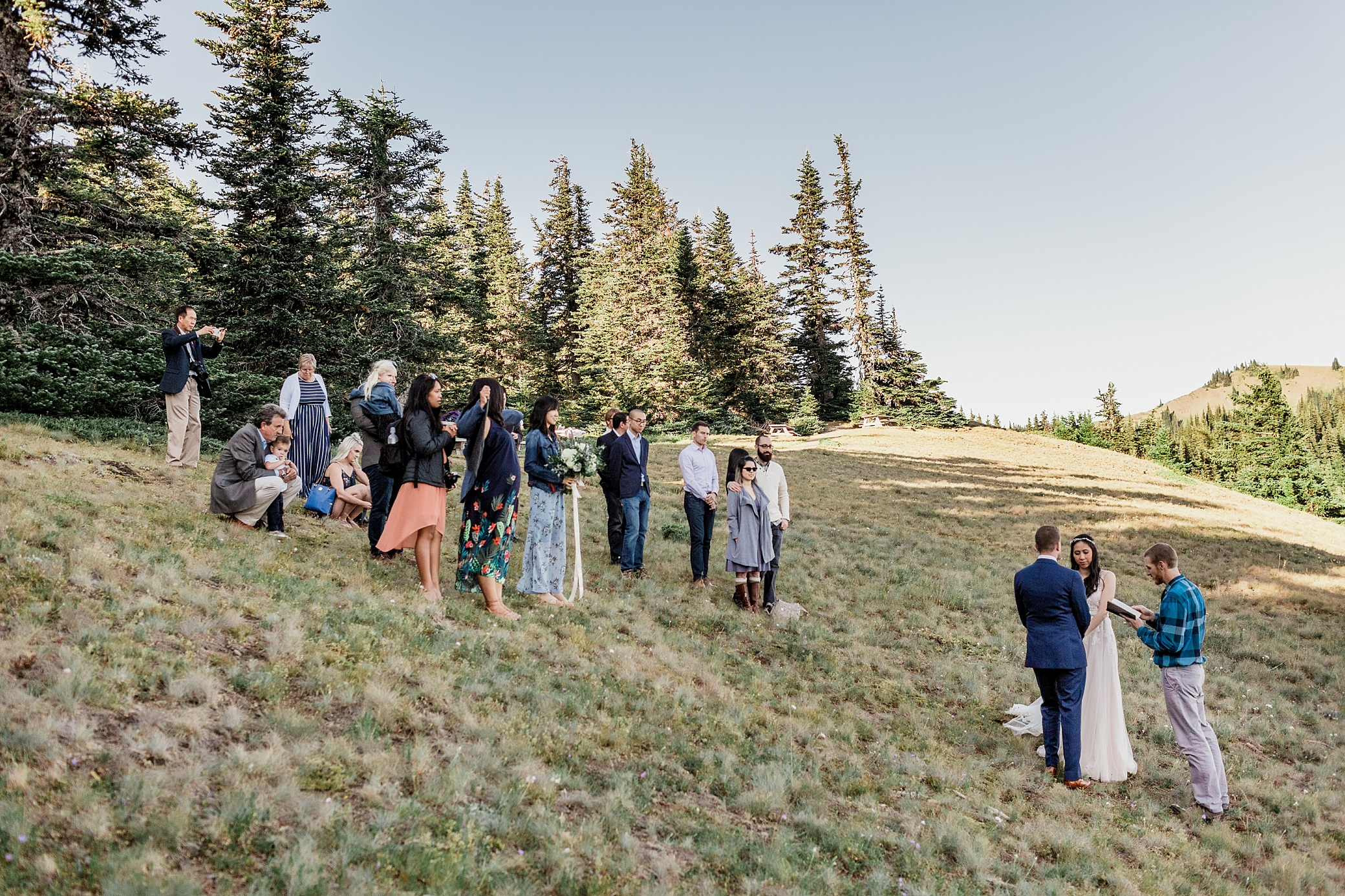 Intimate elopement ceremony with close friends and family at Hurricane Ridge in the Olympic National Park | Megan Montalvo Photography