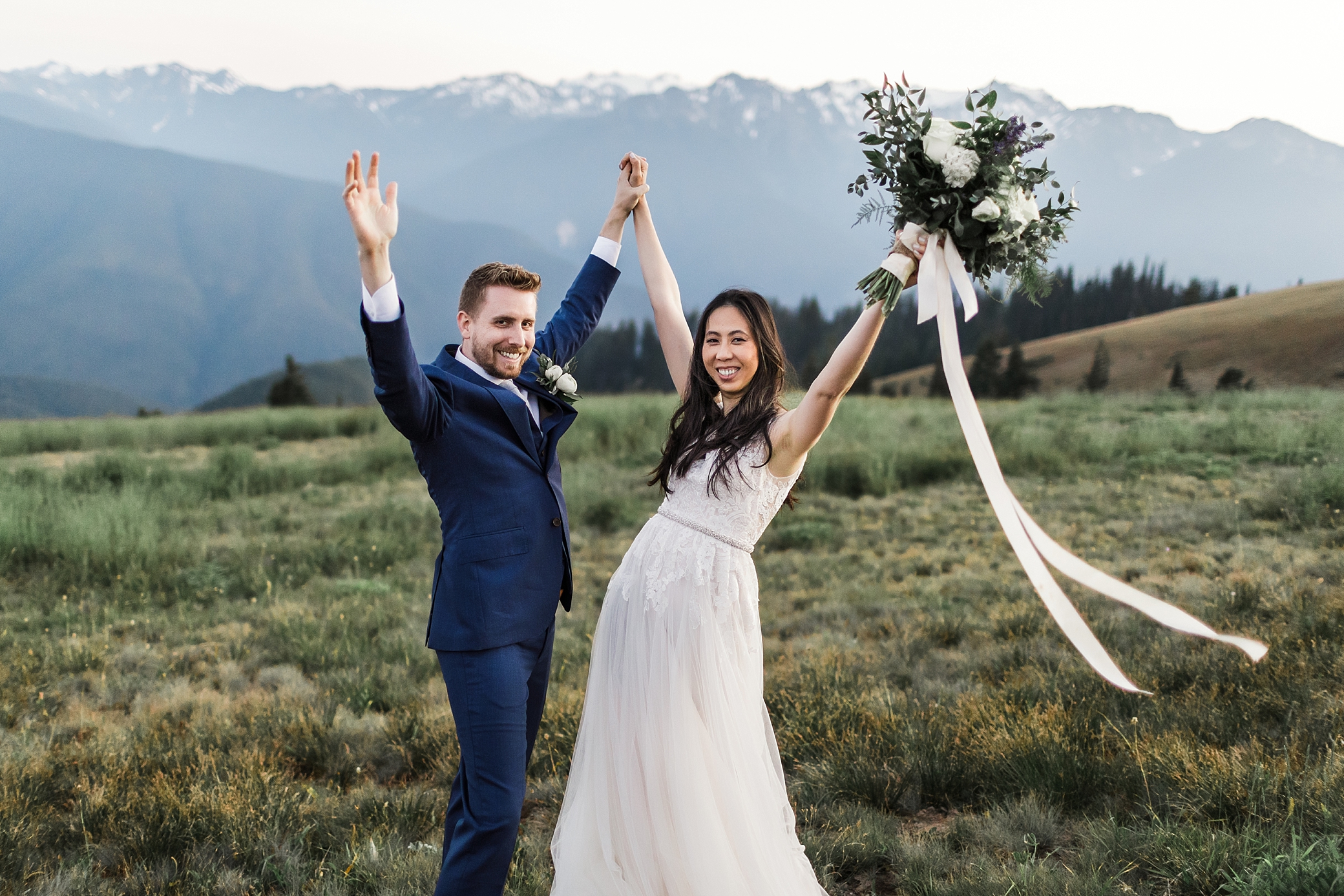 Adventure Elopement with views of Hurricane Ridge in the Olympic National Park | Megan Montalvo Photography
