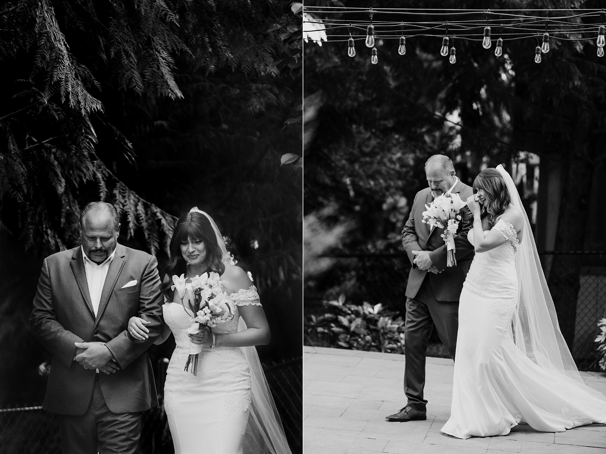 Bride walking down the aisle at intimate backyard wedding in Tacoma, WA. Photographed by intimate wedding photographer, Megan Montalvo Photography. 
