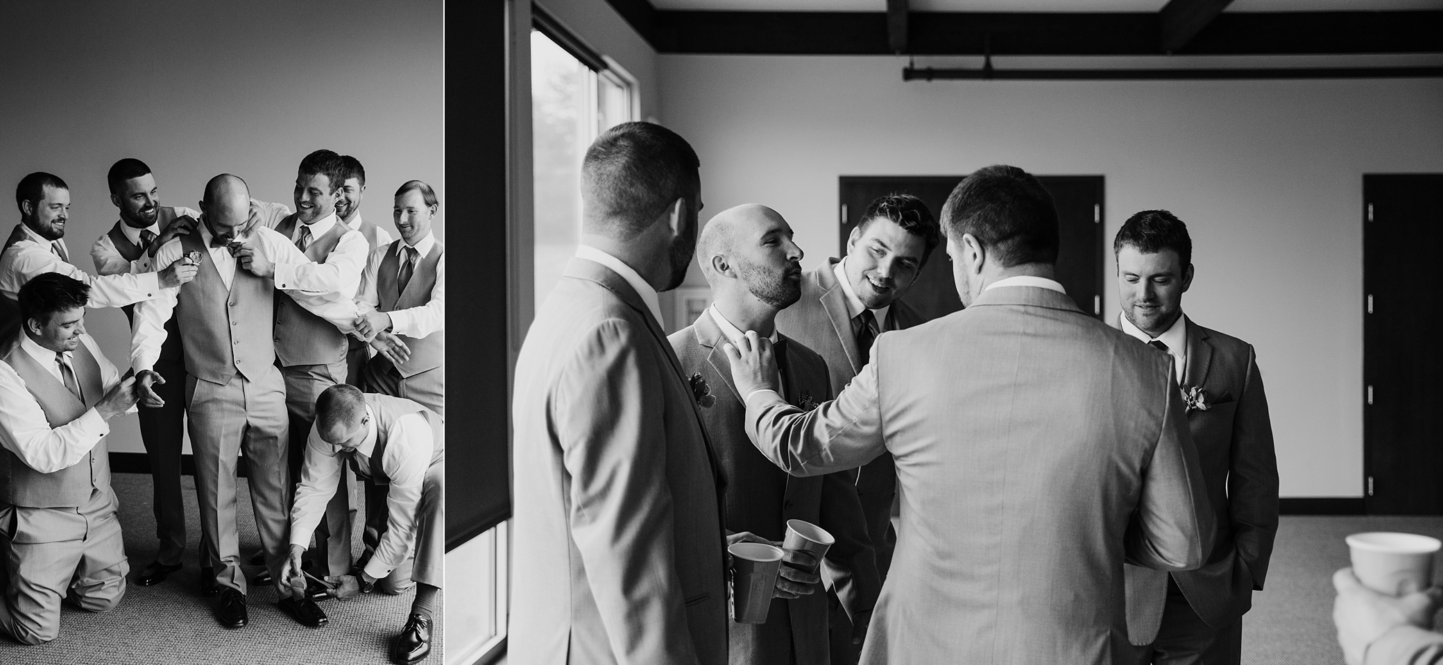 Groom and groomsmen getting ready for Eaglemont Golf Course Wedding | Megan Montalvo Photography