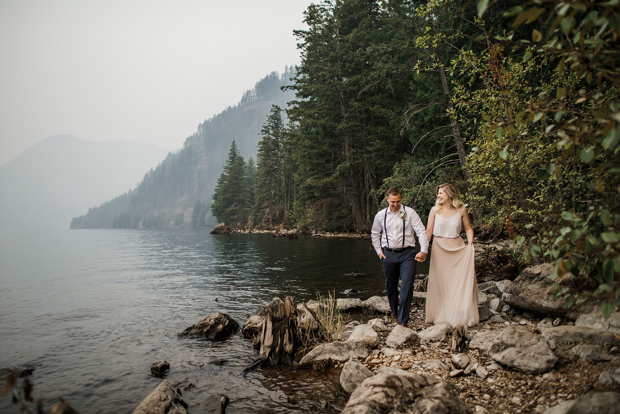 Olympic National Park Elopement at Lake Cushman. Photographed by PNW Elopement Photographer, Megan Montalvo Photography. 