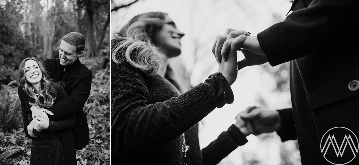 Tacoma Engagement Session along Five Mile Drive at Point Defiance Park. Photographed by Tacoma Wedding Photographer, Megan Montalvo Photography. 