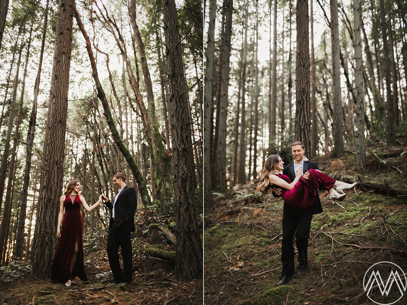 Dressy engagement photos at Point Defiance Park in Tacoma, WA | Megan Montalvo Photography