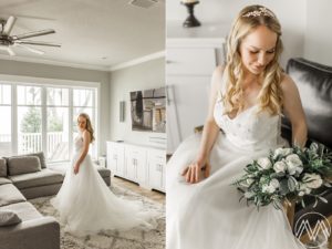 Bride getting ready for wedding at Doe Lake Campground. Photographed by Orlando Wedding Photographer, Megan Montalvo Photography.
