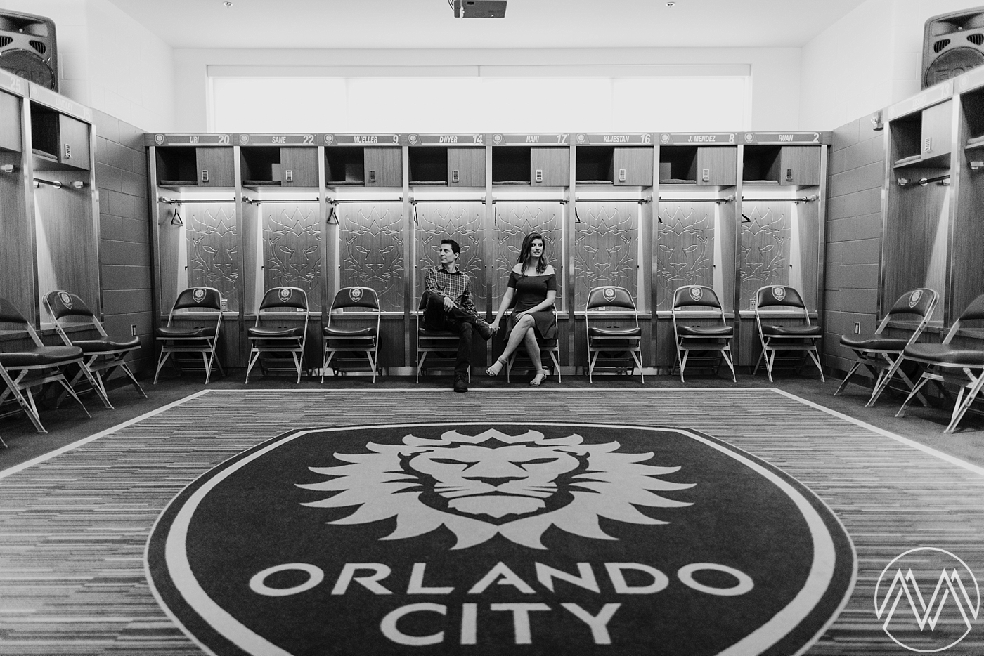 Engagement center at the Orland City Soccer Club. Photographed by Orlando Wedding Photographer, Megan Montalvo Photography. 