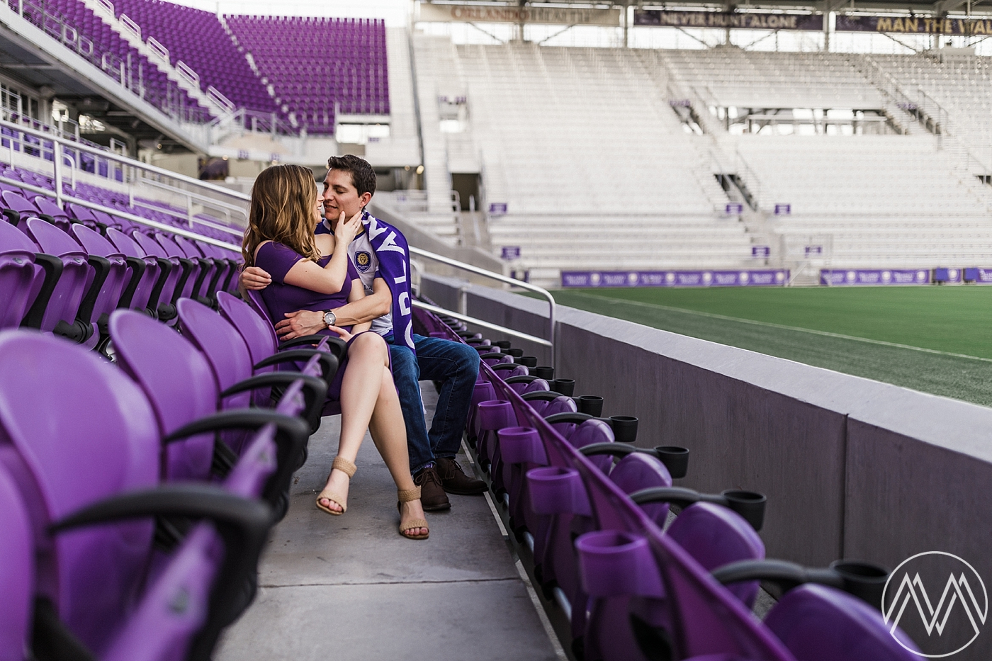 Engagement session at the Orlando City Soccer Stadium | Megan Montalvo Photography