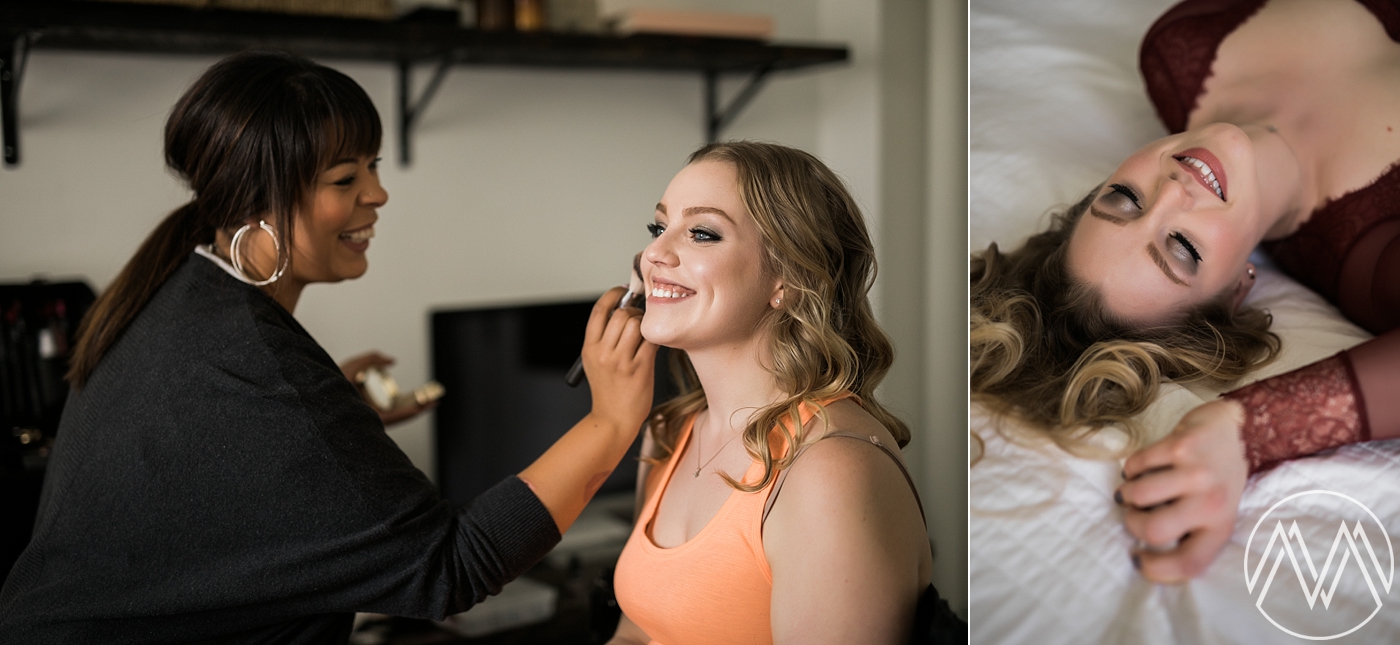 Professional Hair and Makeup by Tacoma Hair + Makeup Artist, Elizabeth White Artistry for a boudoir session with Tacoma Photographer, Megan Montalvo Photography. 