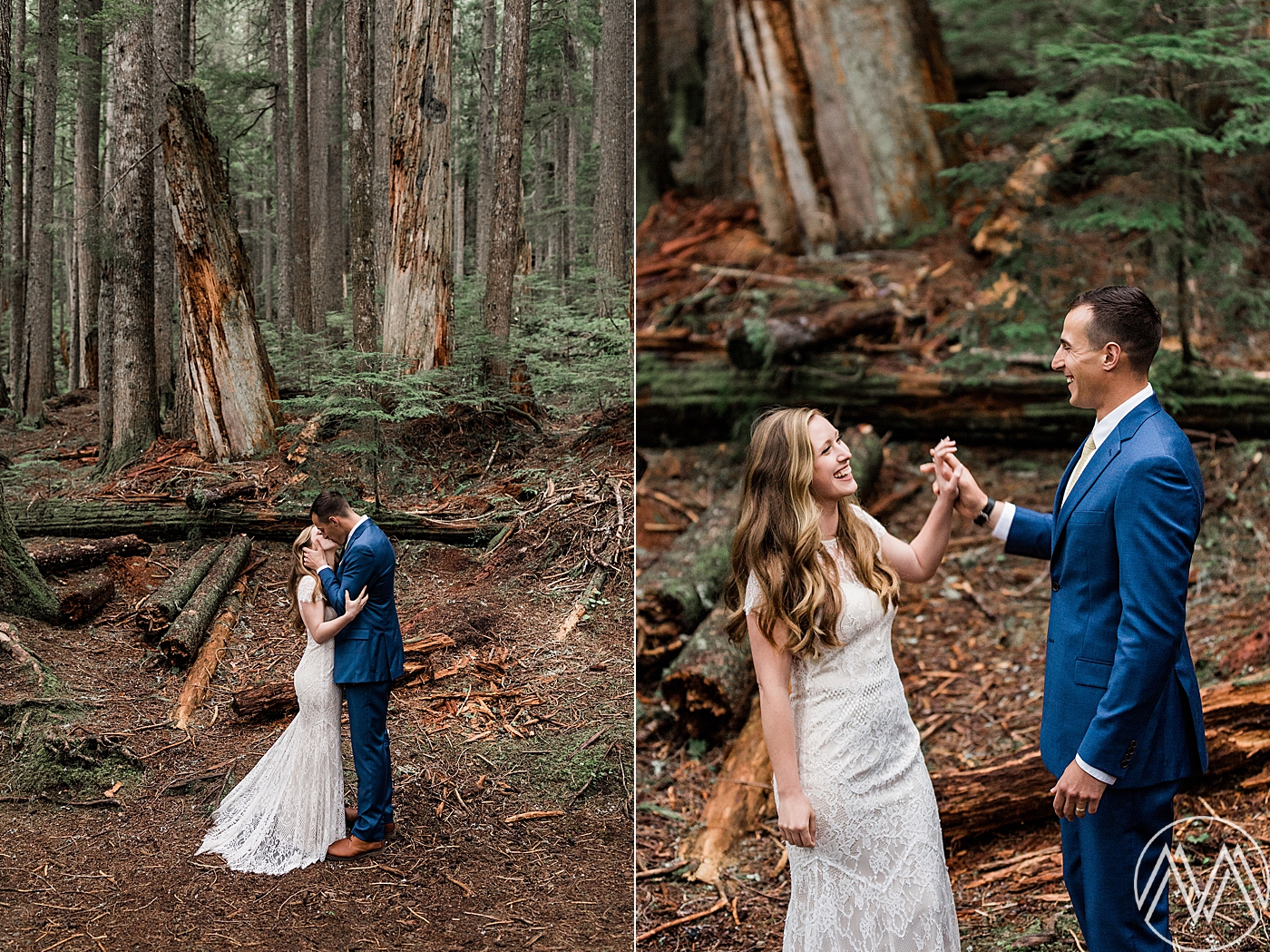 Intimate wooded ceremony at Mt. Rainier | Megan Montalvo Photography