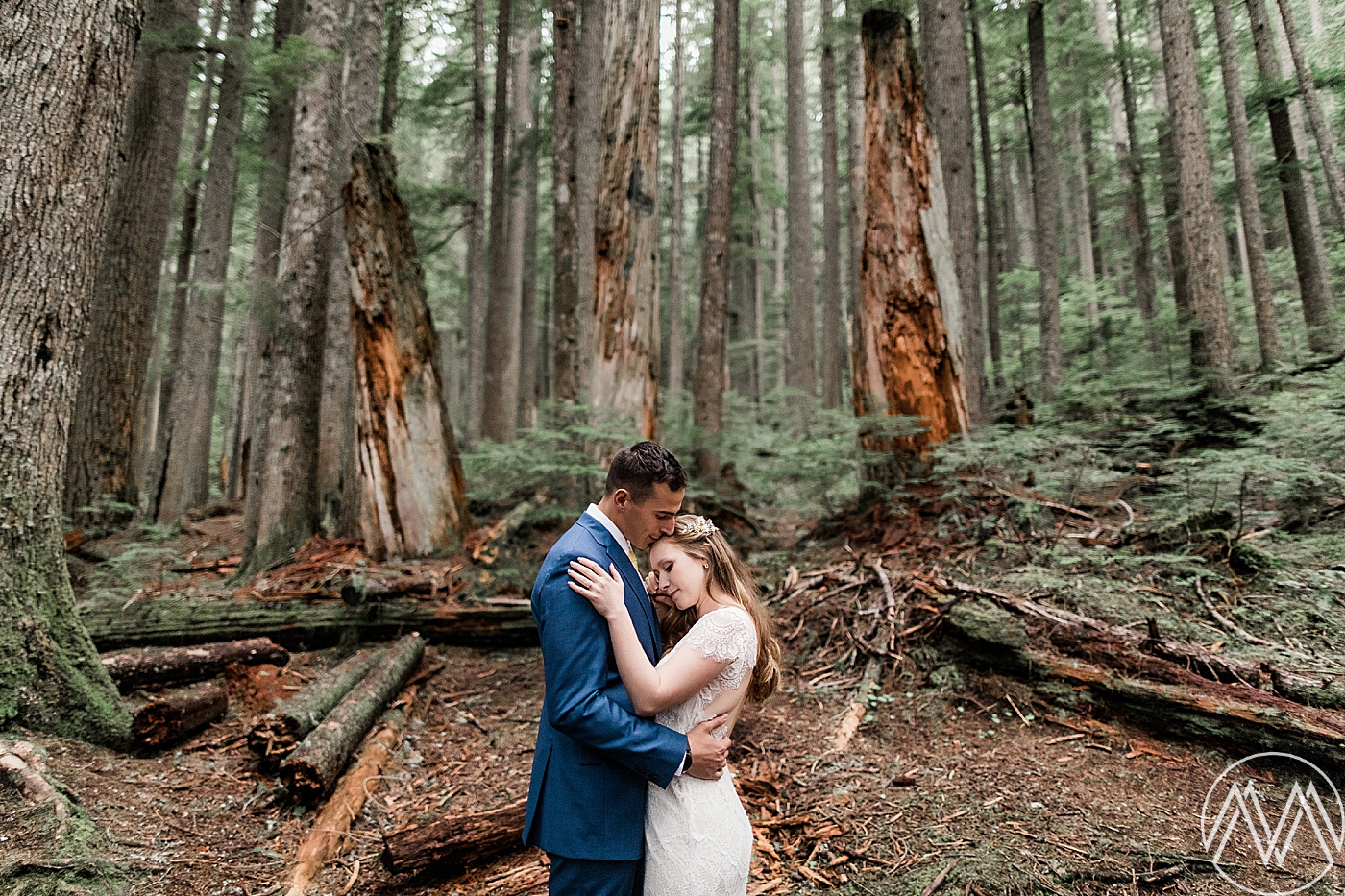Bride and groom first dance outside at Mt. Rainier elopement | Megan Montalvo Photography
