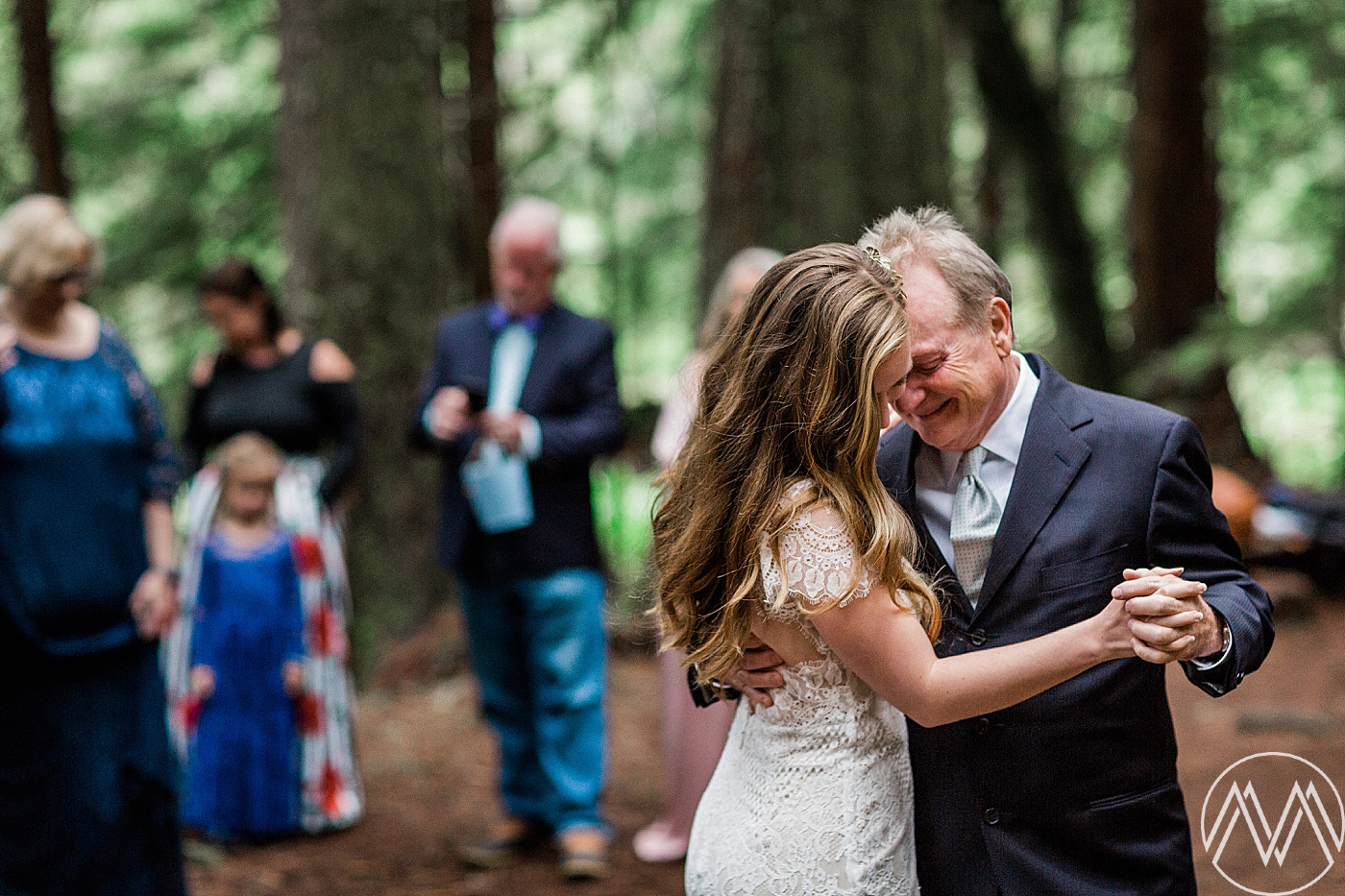 Father-daughter dance outside at Mt. Rainier elopement | Megan Montalvo Photography