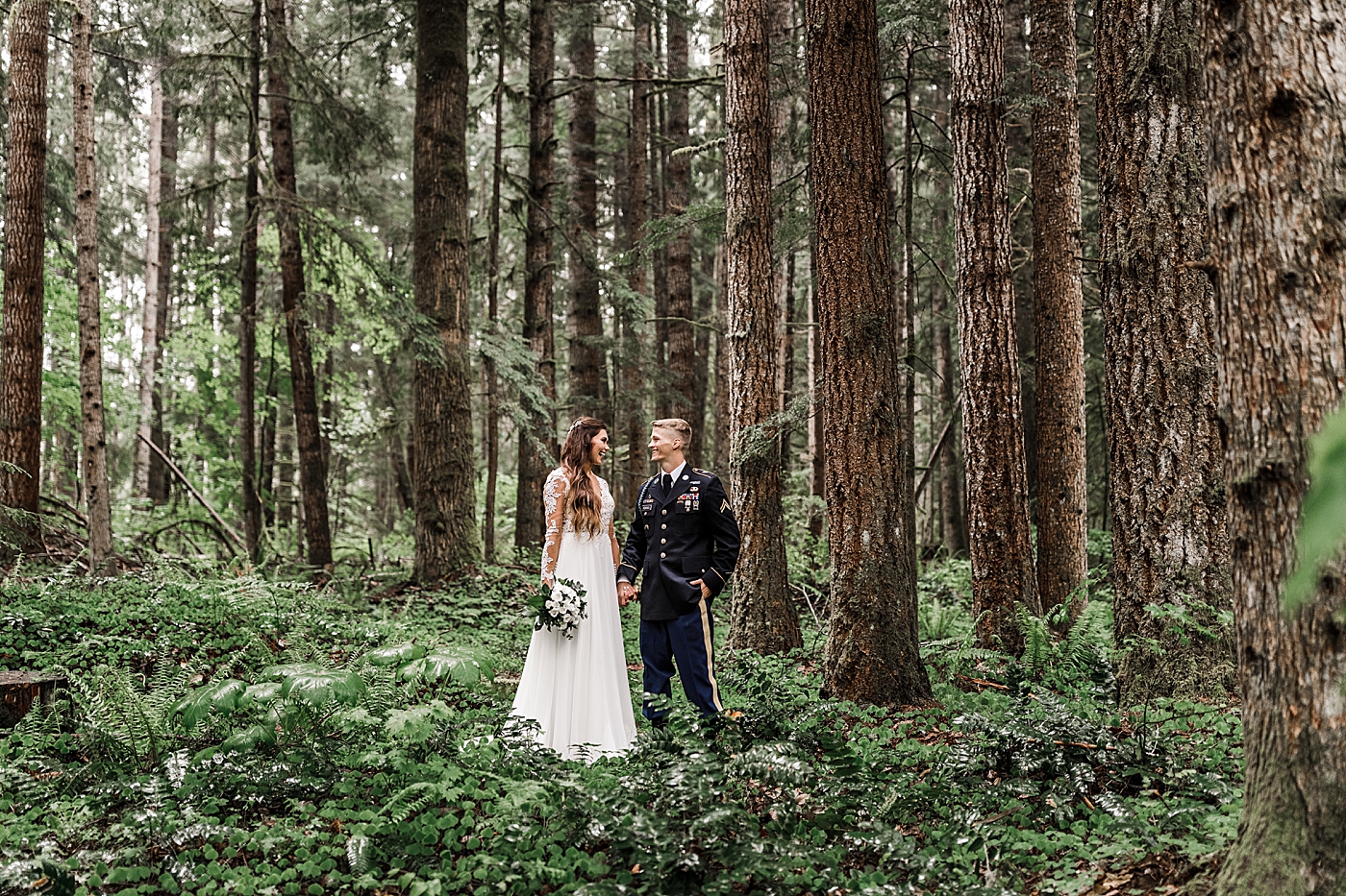 Mt. Rainier adventure elopement in the woods. Photographed by PNW Elopement Photographer, Megan Montalvo Photography. 