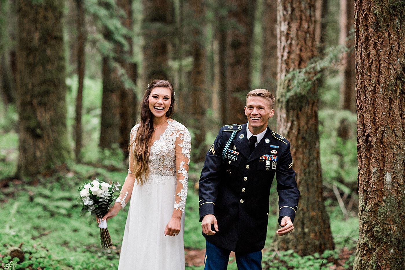 Military couple elopes at Mt. Rainier. Photographed by PNW Elopement Photographer, Megan Montalvo Photography. 