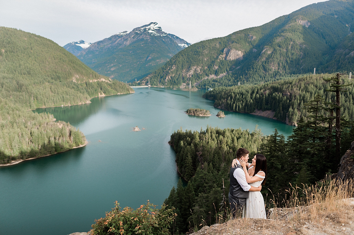 Adventure engagement session at Diablo Lake with Settle Wedding Photographer, Megan Montalvo Photography. 